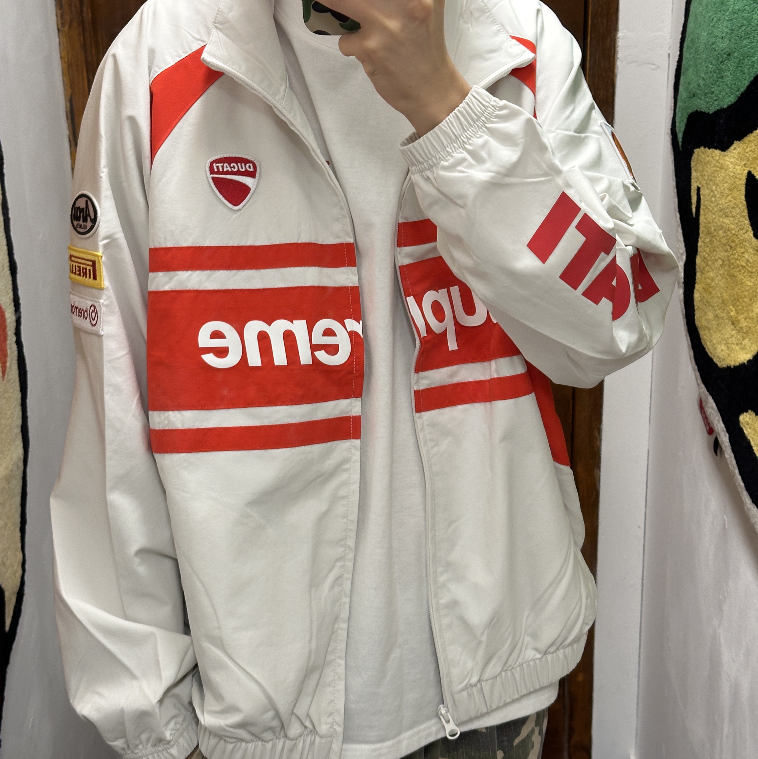 Supreme x Ducati Hooded Racing Jacket Black - 24SS, Nike x Supreme SB Dunk Low QS Rammellzee Black 착용 스타일 - 5