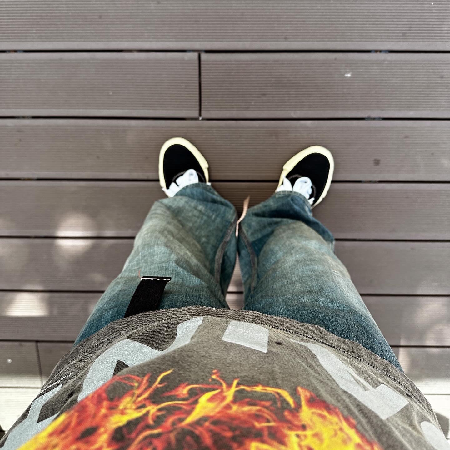 Saint Mxxxxxx Painter Pants Blue - 23AW, Maison Mihara Yasuhiro Baker OG Sole OD Canvas Low-top Sneakers Black 착용 스타일 - 4