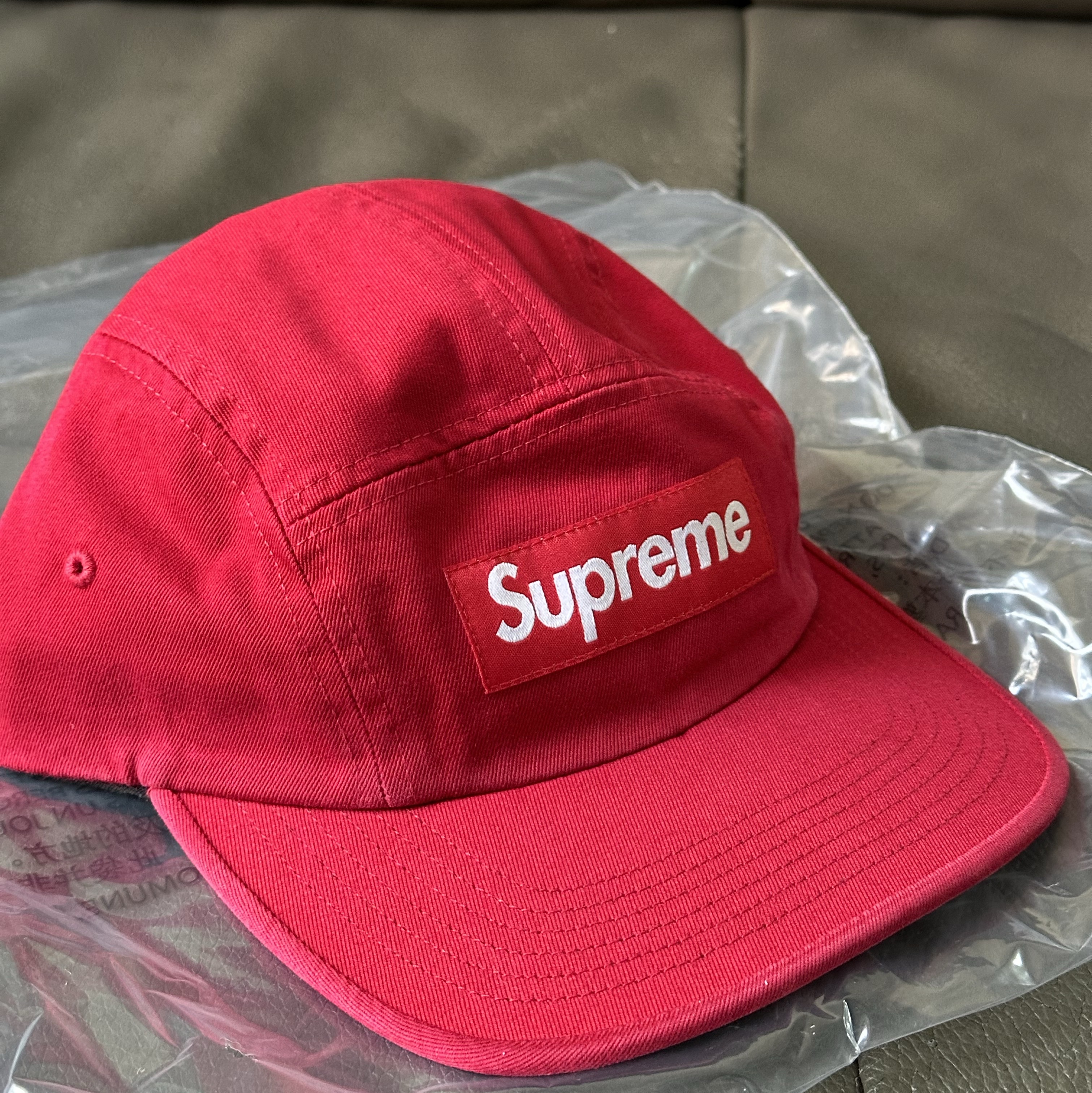 Supreme Washed Chino Twill Camp Cap Red - 24SS 착용 스타일