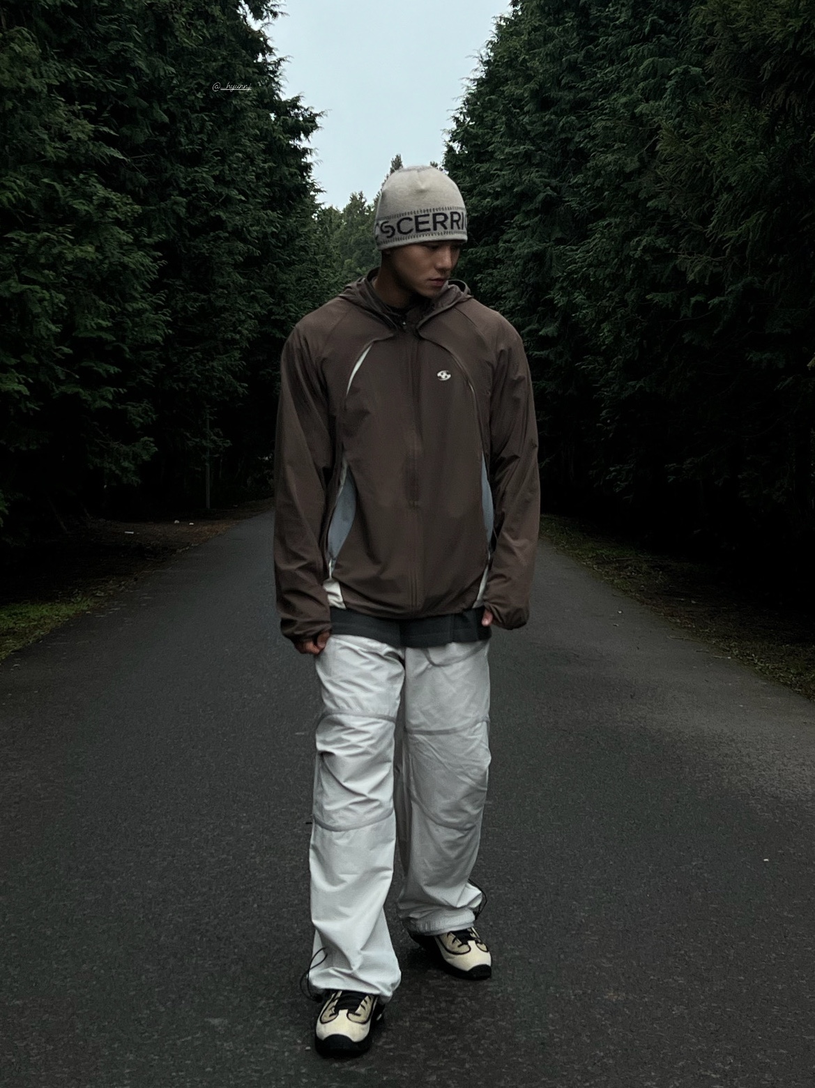 Sansan Gear Webbing Patched Pants Ivory - 24SS, Sansan Gear Conversion Jacket Brown - 23FW 착용 스타일 - 1