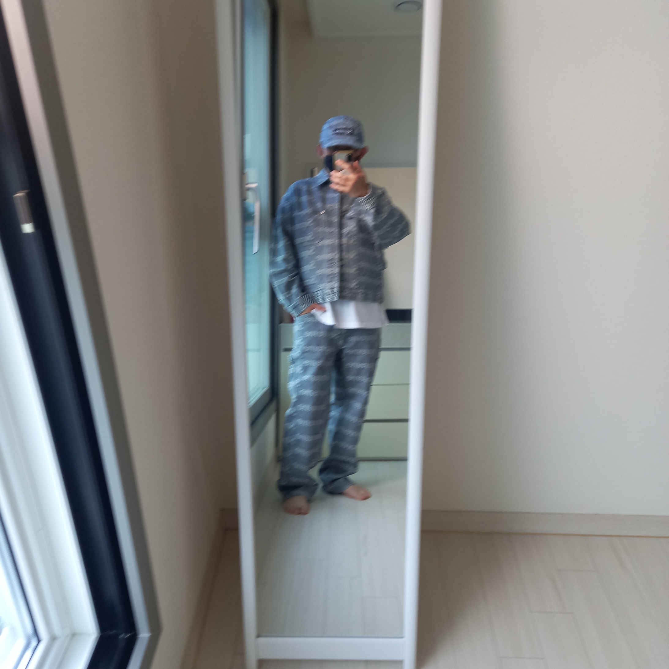 Supreme Denim Camp Cap Stripe - 24SS, Supreme Denim Chore Trucker Jacket Stripe - 24SS 착용 스타일 - 4