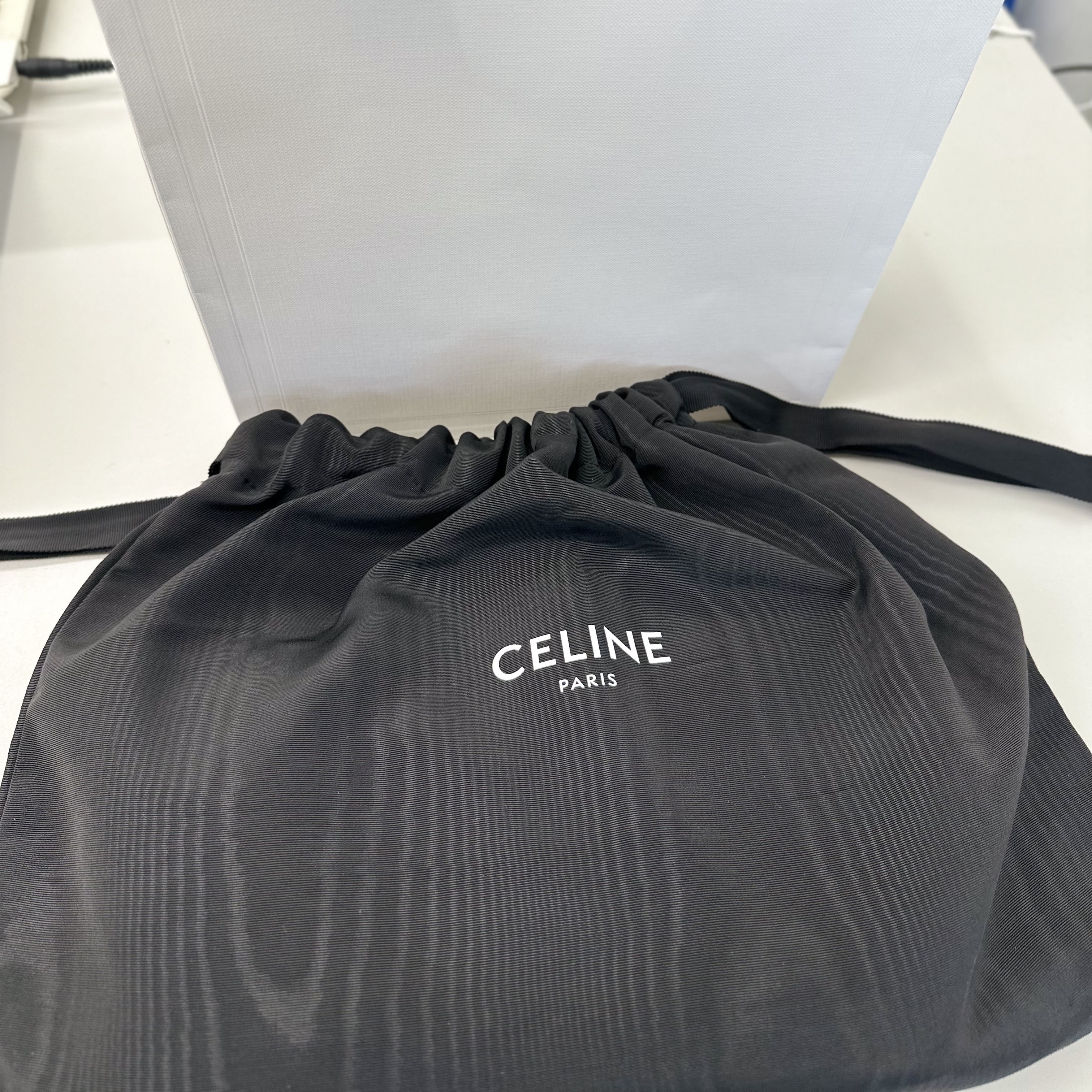 Celine Medium Messenger Bag in Triomphe Canvas with Celine Print Black 착용 스타일 - 4