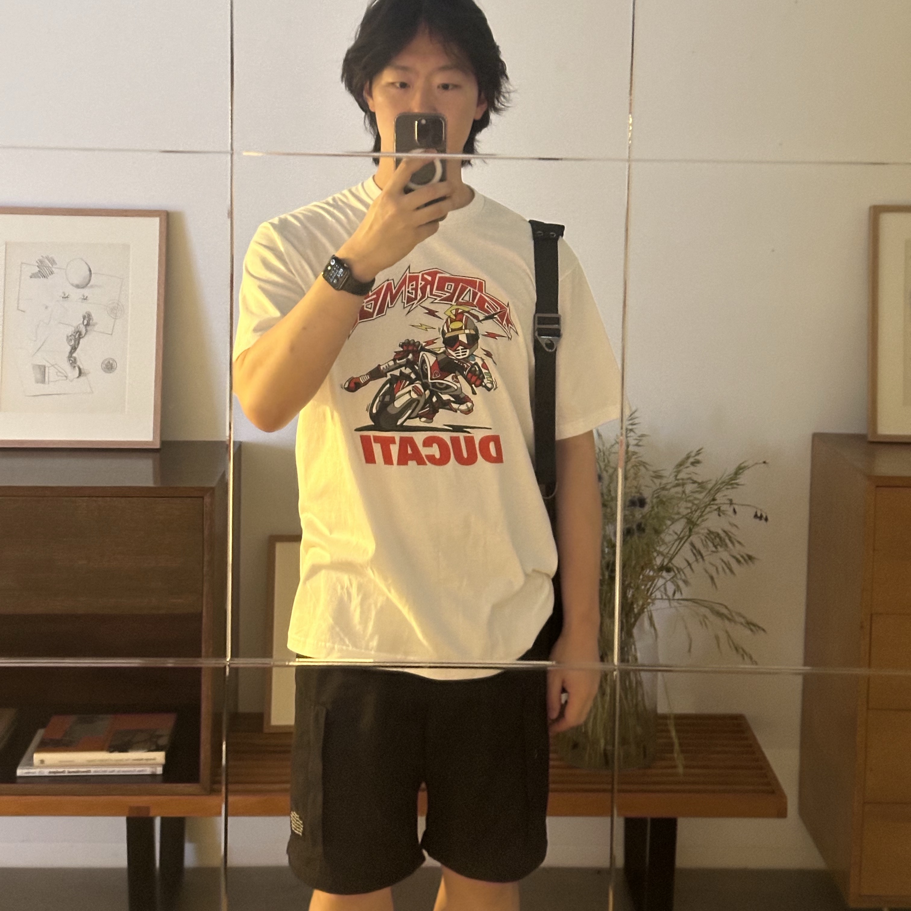 Supreme x Ducati Bike T-Shirt White - 24SS 착용 스타일