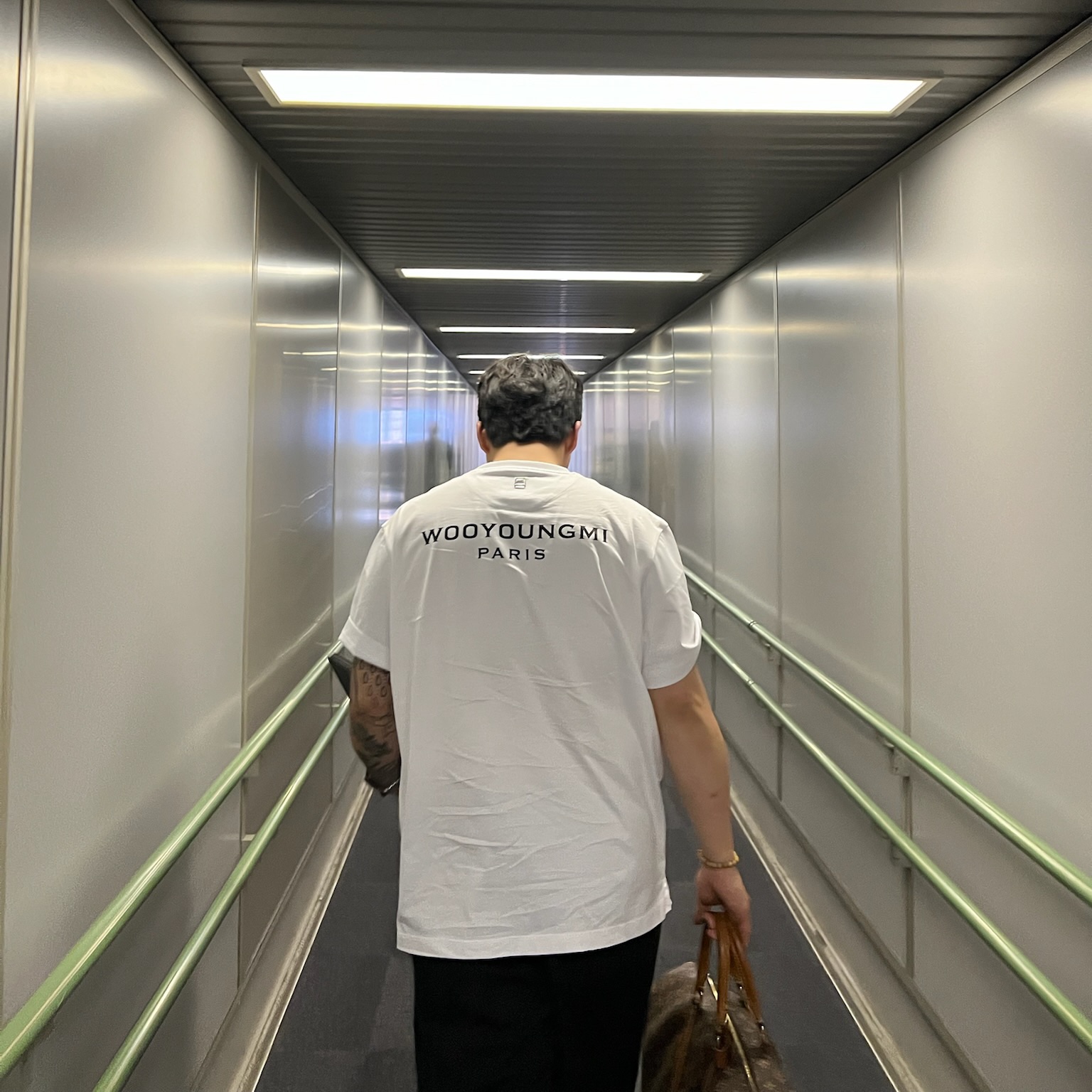 Wooyoungmi Cotton Back Logo T-Shirt White - 23FW 착용 스타일