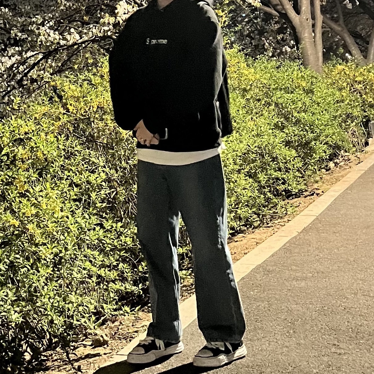 Supreme Box Logo Hooded Sweatshirt Black - 23FW, Maison Mihara Yasuhiro Peterson OG Sole Canvas Low Sneakers Black 착용 스타일