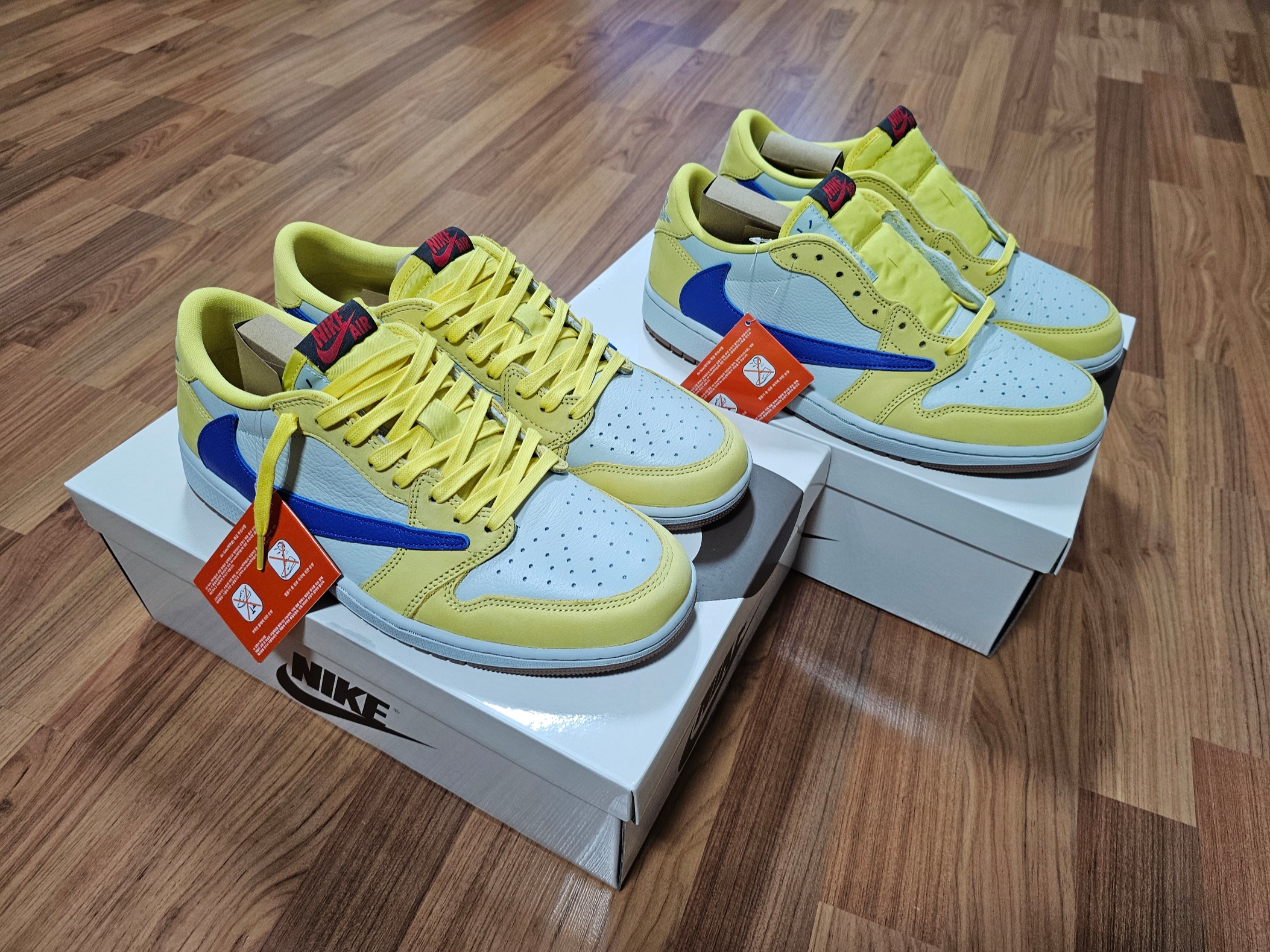 (W) Jordan 1 x Travis Scott Retro Low OG SP Canary 착용 스타일 - 2