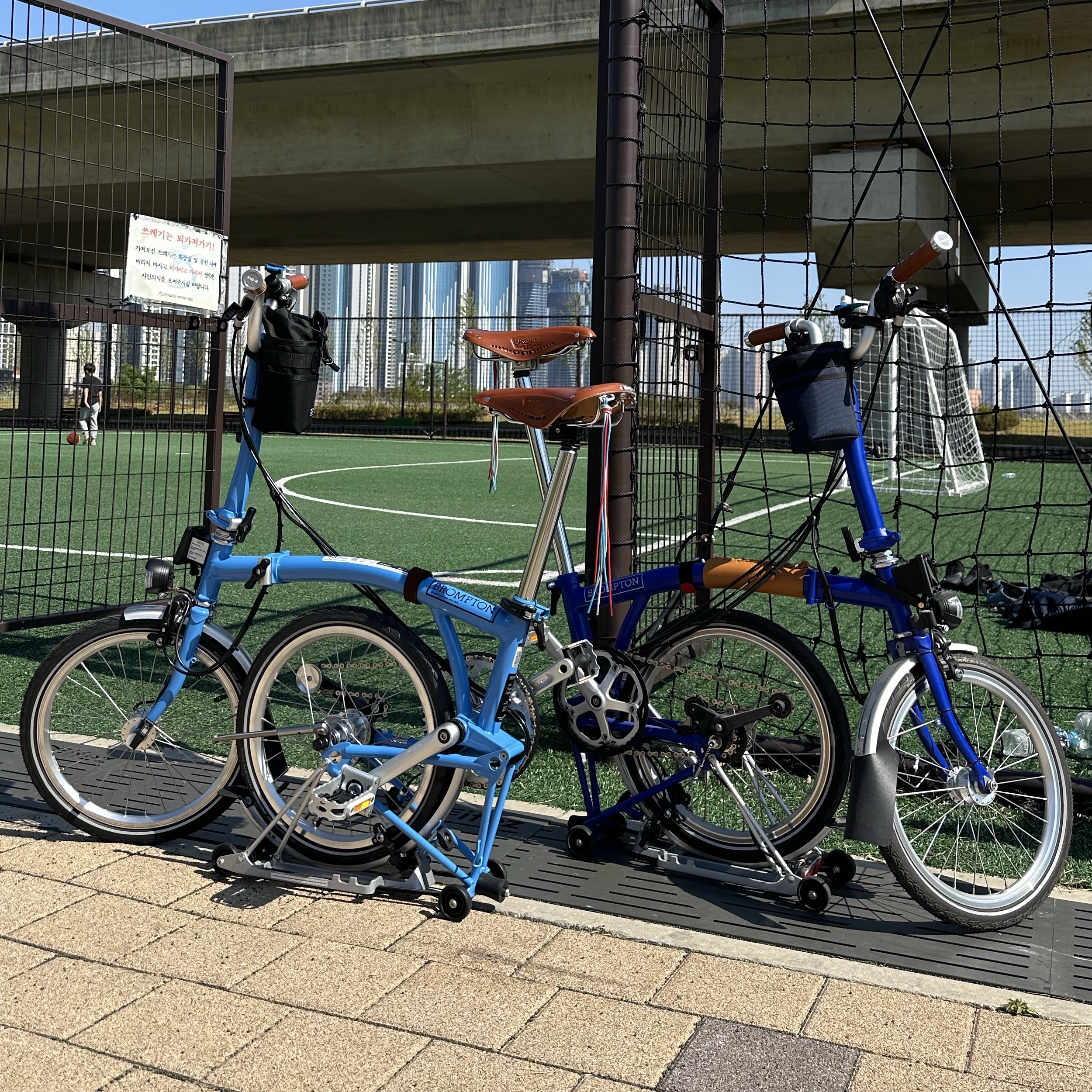 Brompton C Line Explore 6 Speed with Rack Racing Green 착용 스타일 - 4