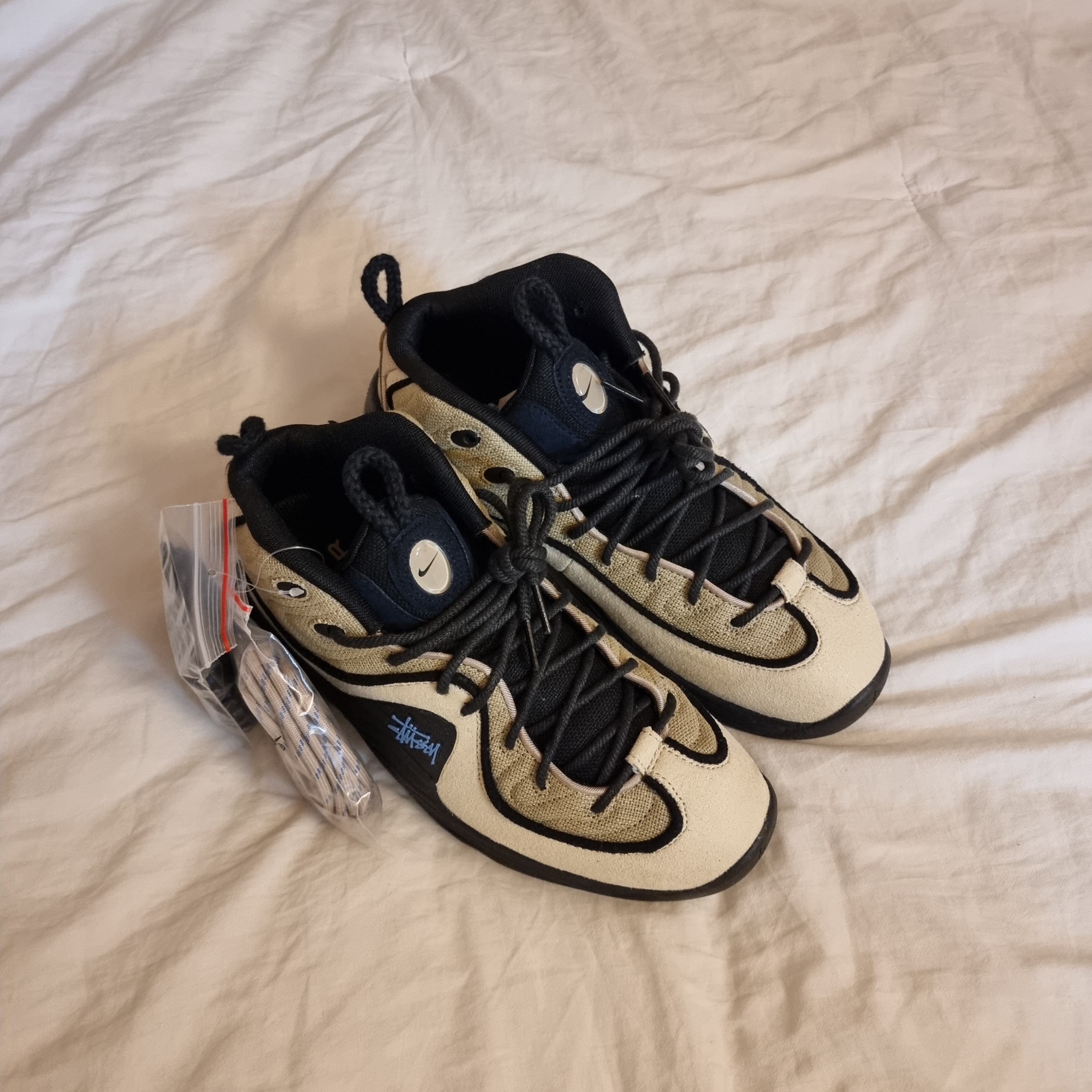 Nike x Stussy Air Penny II Rattan and Limestone 착용 스타일 - 1