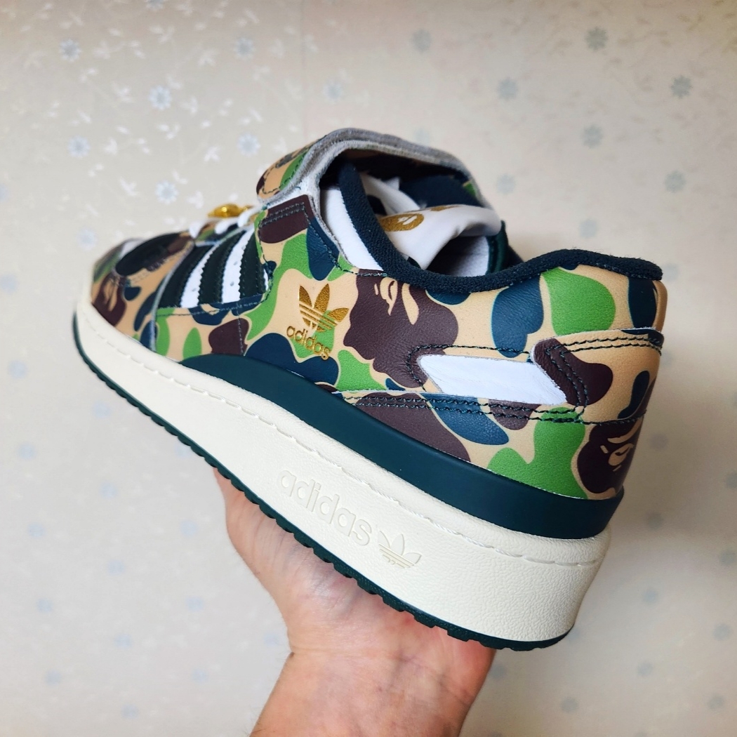 Adidas x BAPE Forum 84 Low Green Camo 착용 스타일 - 4
