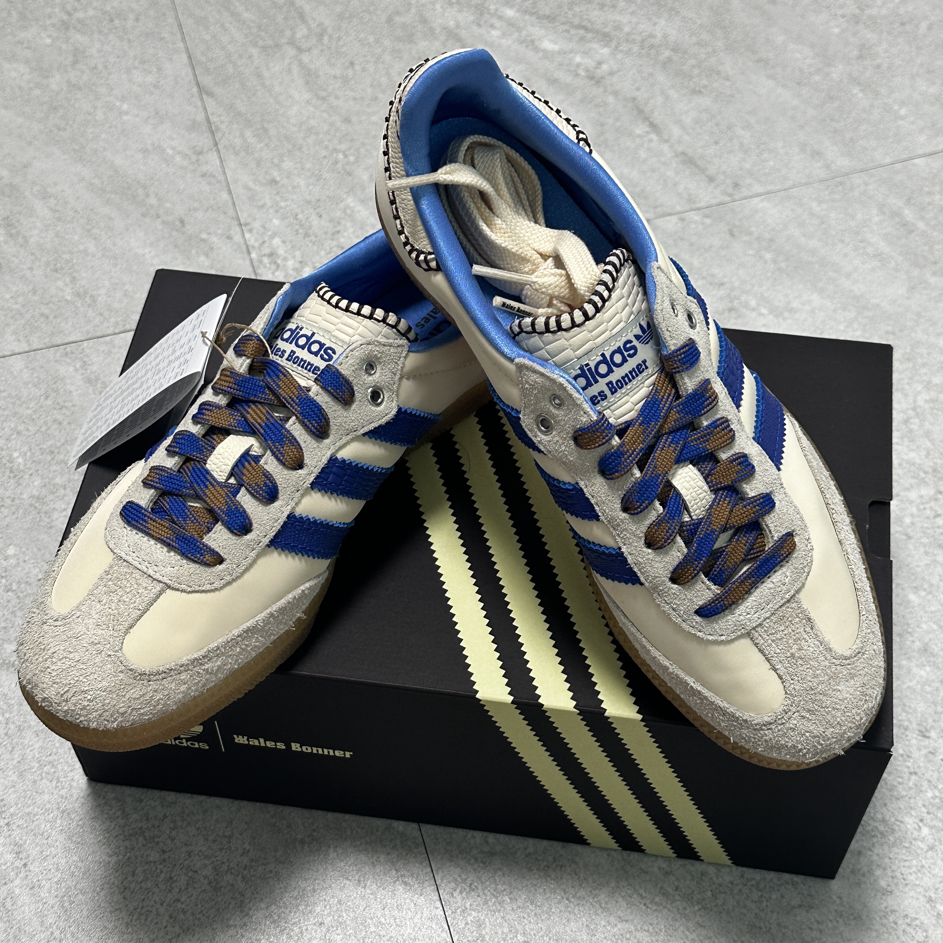 Adidas x Wales Bonner Samba Wonder Clay Royal Blue 착용 스타일 - 4