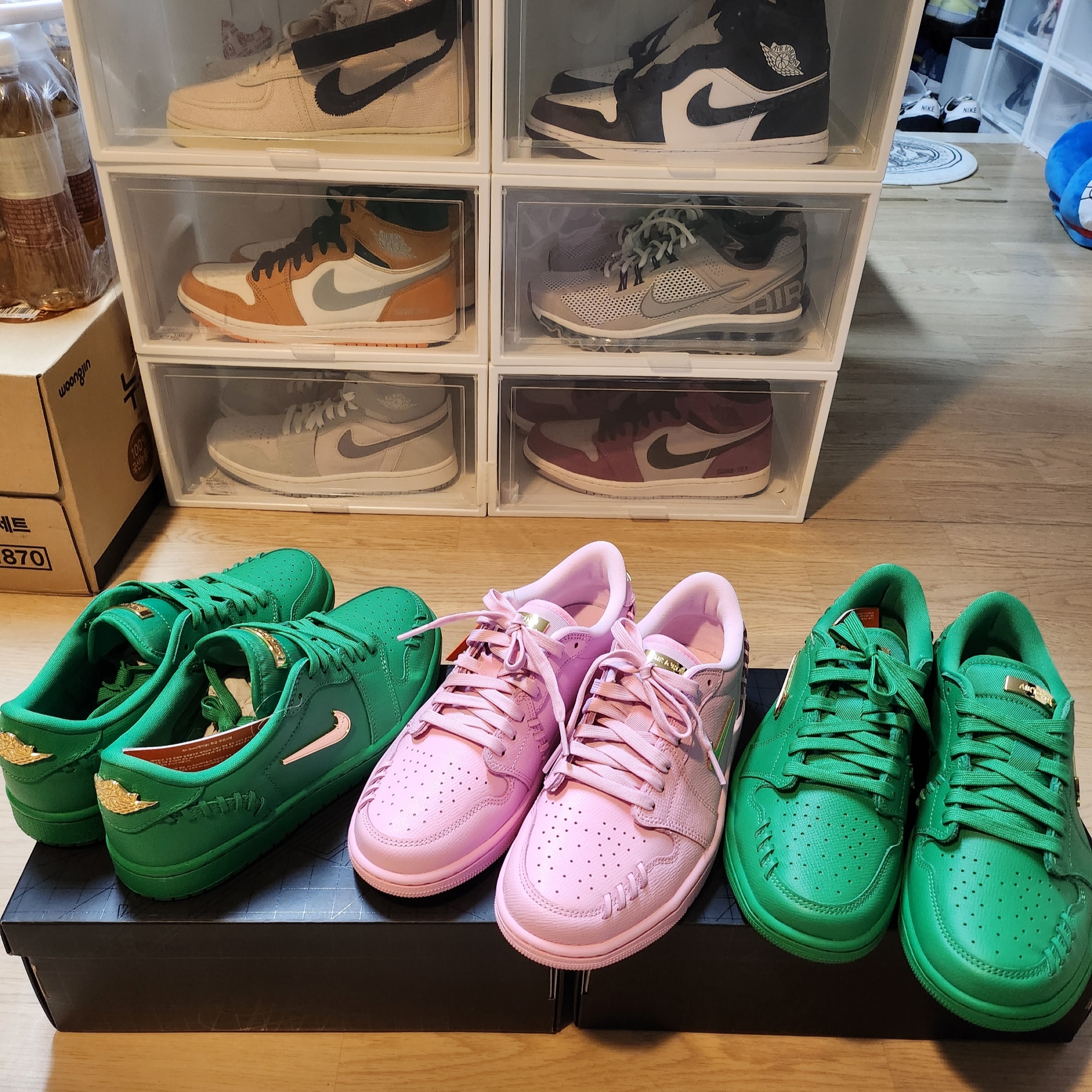 (W) Jordan 1 Low Method of Make Lucky Green Metallic Gold 착용 스타일 - 1