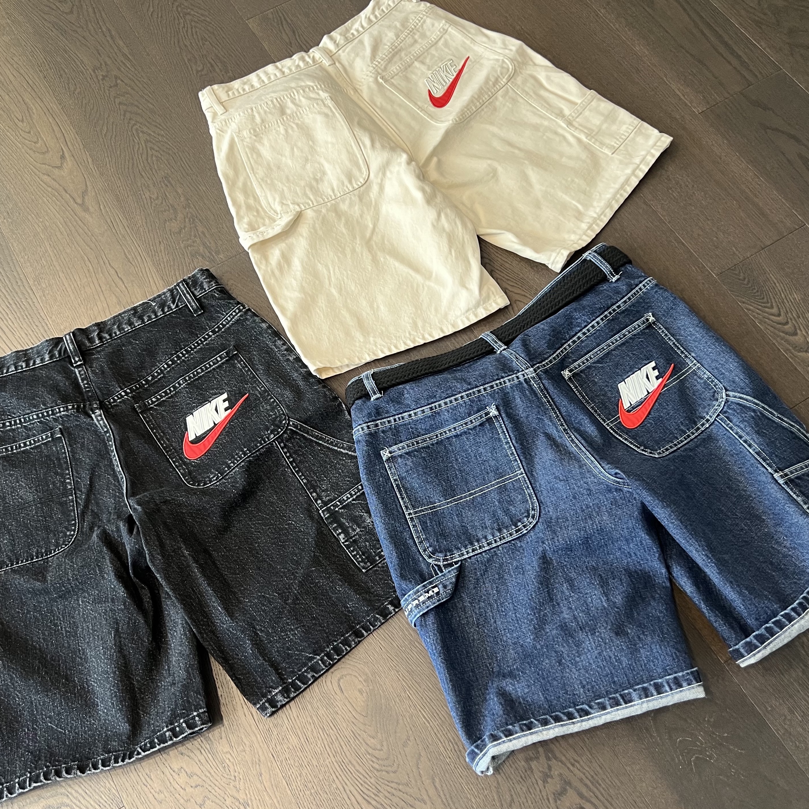 Supreme x Nike Denim Short Black - 24SS, Supreme x Nike Denim Short Indigo - 24SS 착용 스타일