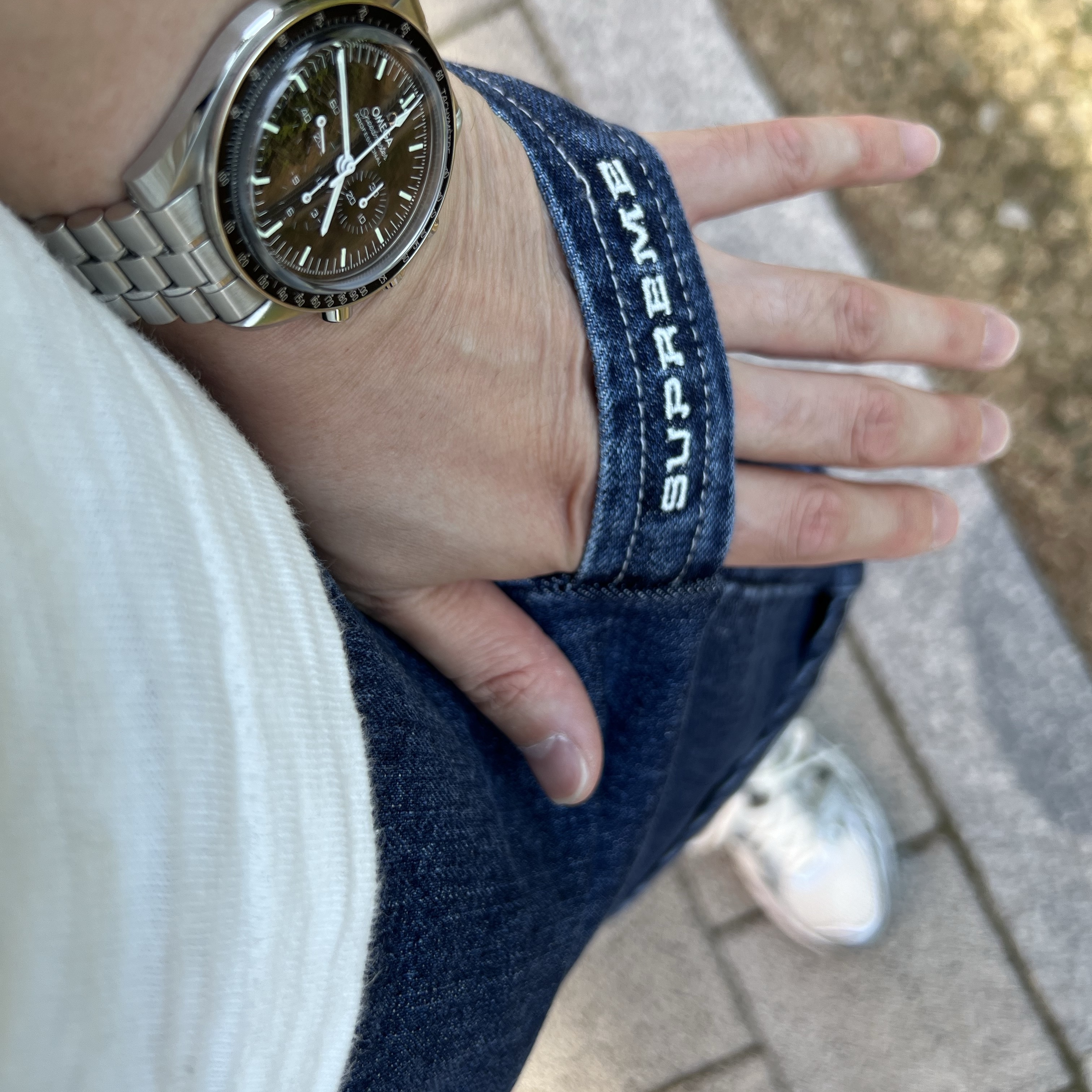 Supreme x Nike Denim Short Indigo - 24SS, Asics Gel-Kayano 14 Cream Black 착용 스타일