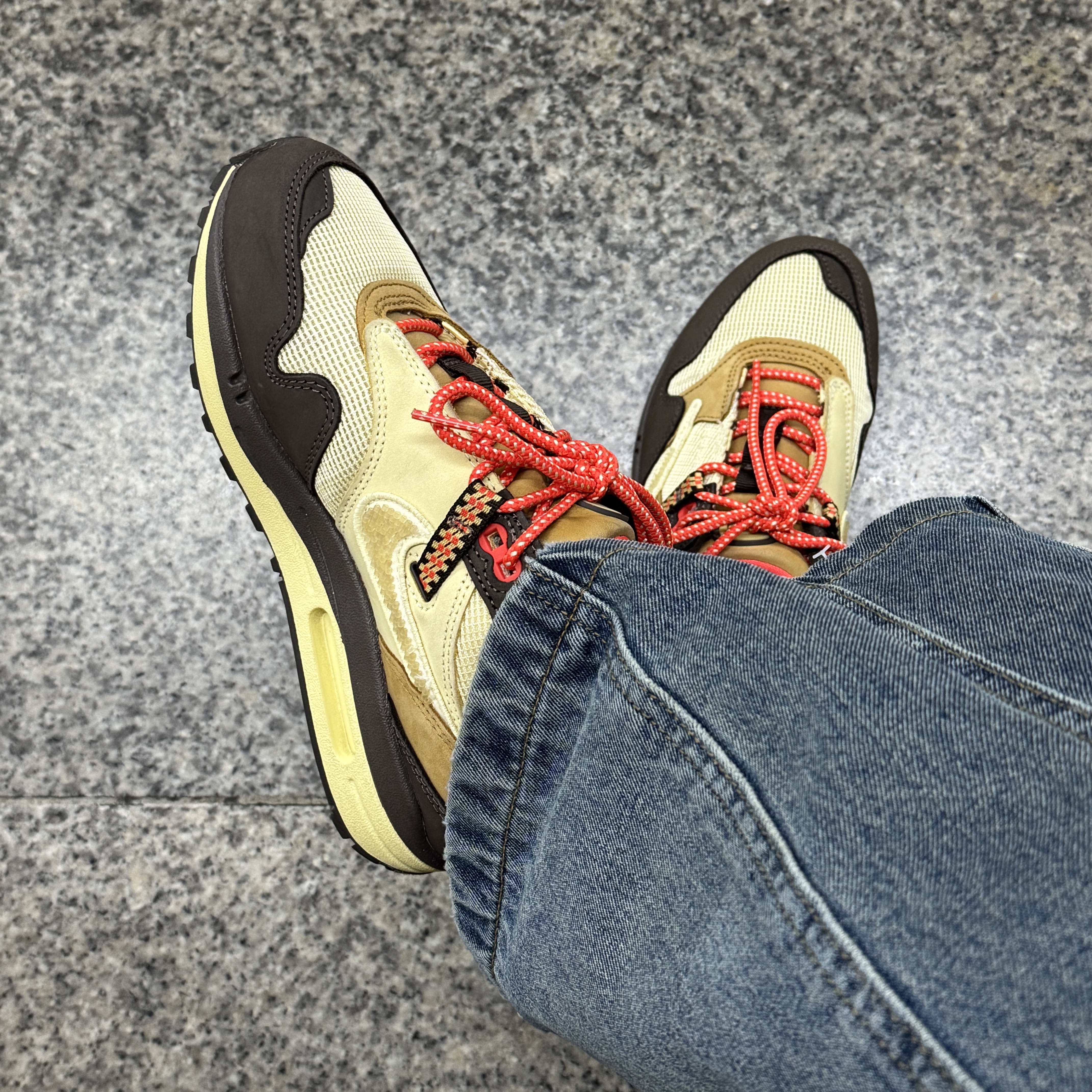 Nike x Travis Scott Air Max 1 Cact.us Brown 착용 스타일