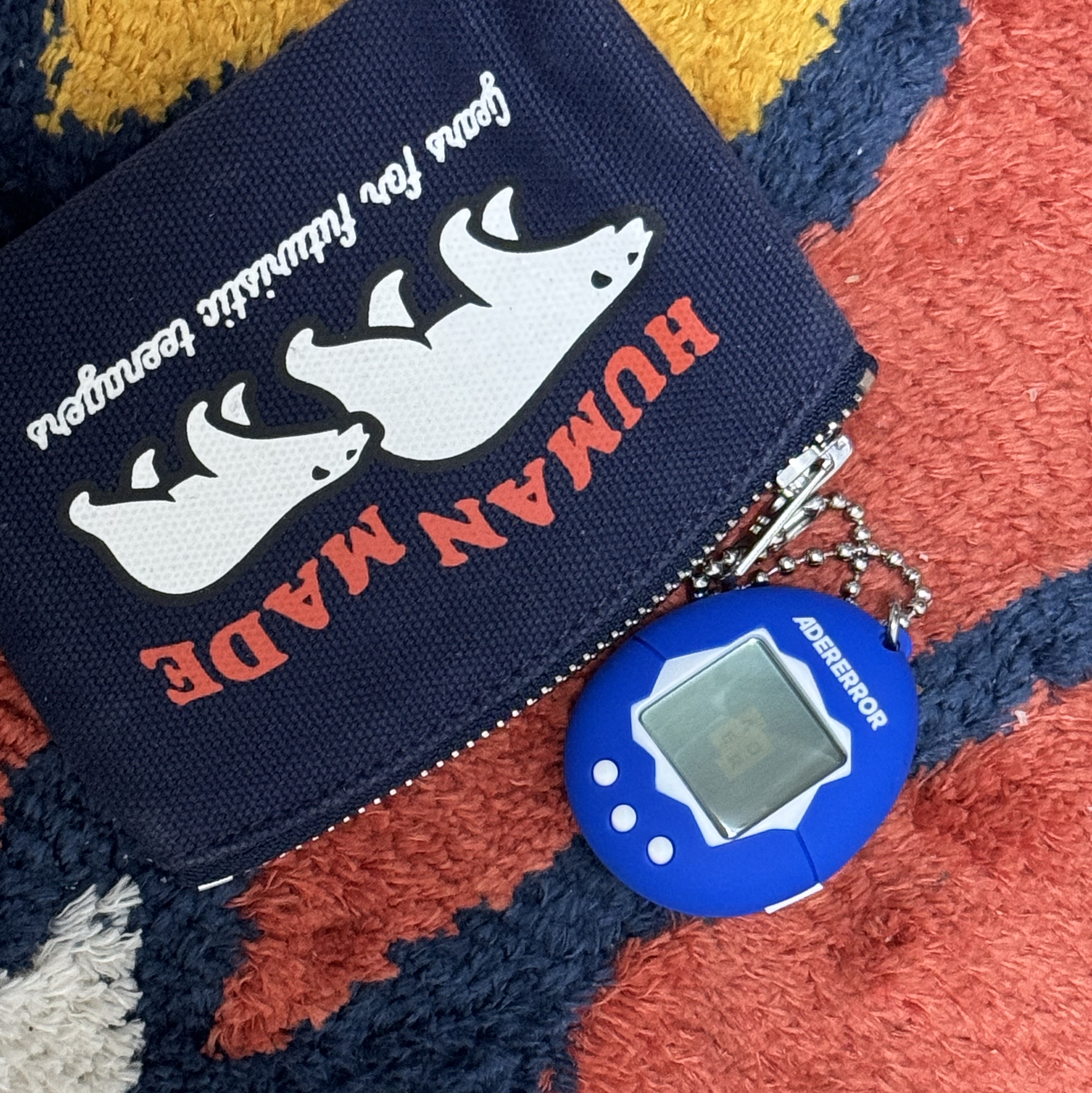 Human Made Card Case Navy, Ader Error x Bandai Original Tamagotchi Z-Blue 착용 스타일