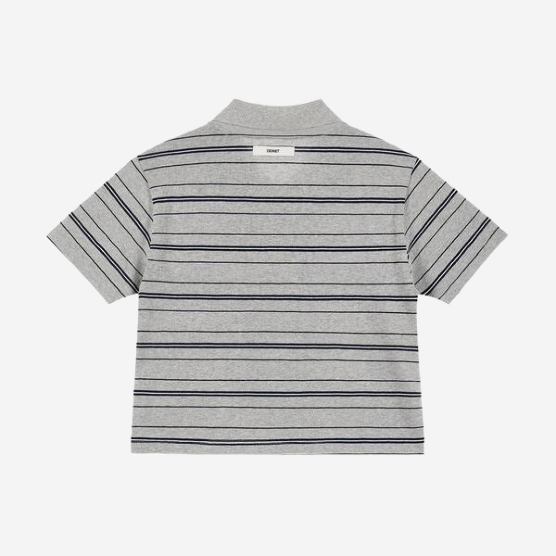 (W) Deinet Stripe Button PK T-Shirts in Grey 상세 이미지 2