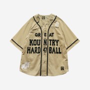 Kapital Chino Great Kountry Damaged Baseball Shirt Beige