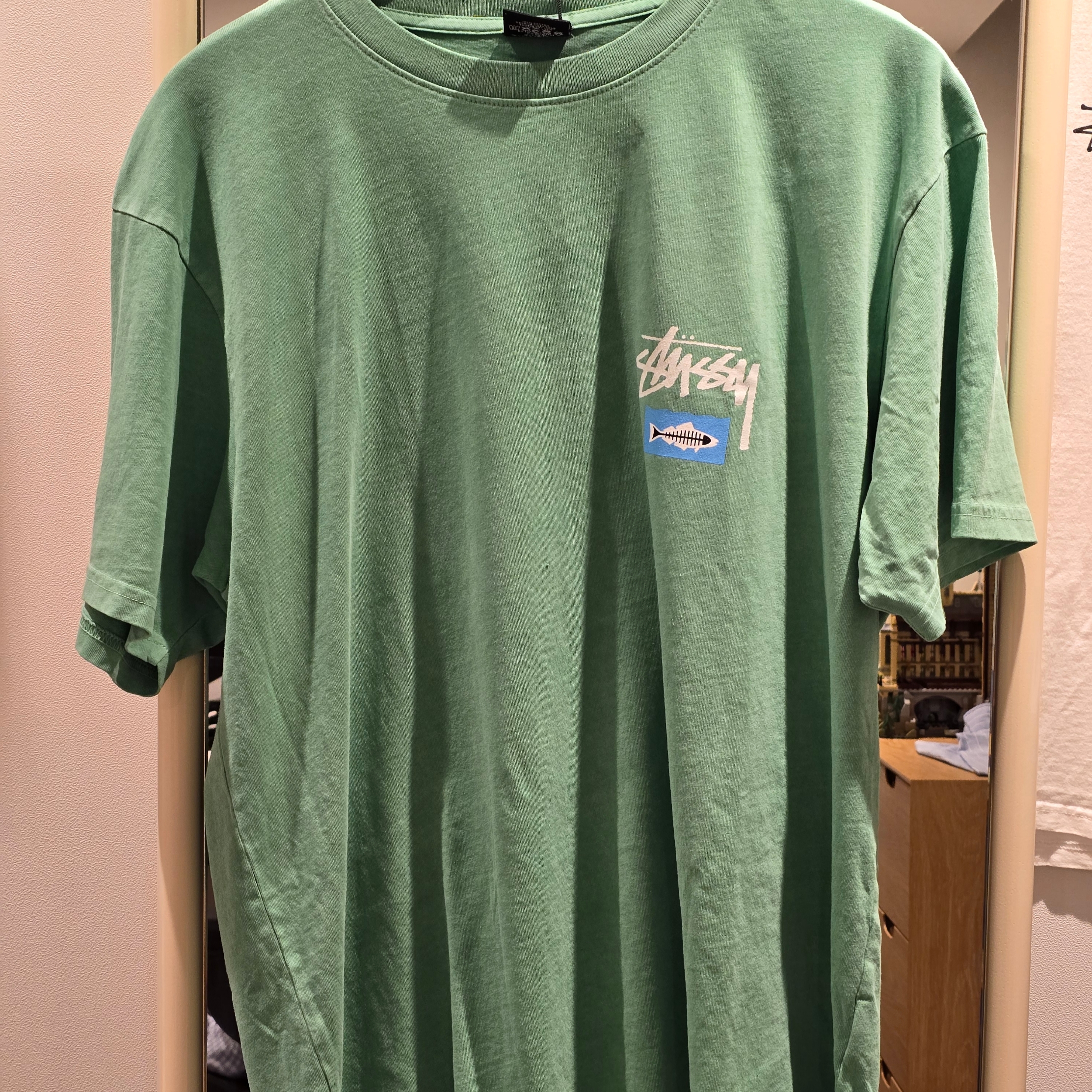 Stussy x Heal The Bay Summit To Sea Pigment Dyed T-Shirt Seafoam 착용 스타일 - 2