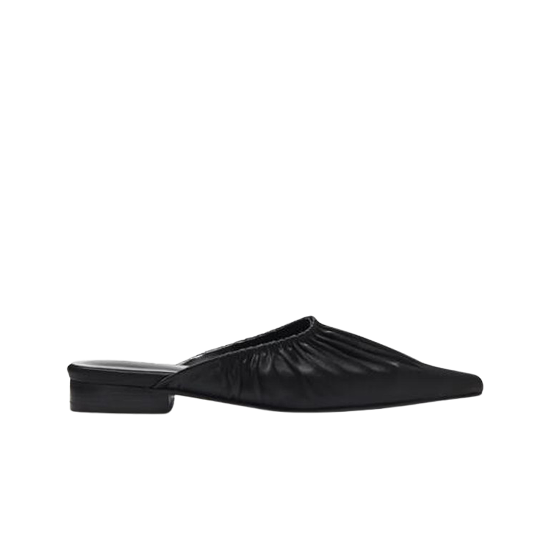 (W) 다이닛 셔링 스틸레토 뮬 블랙((W) Deinet Shirring Stilletto Mule in Black)