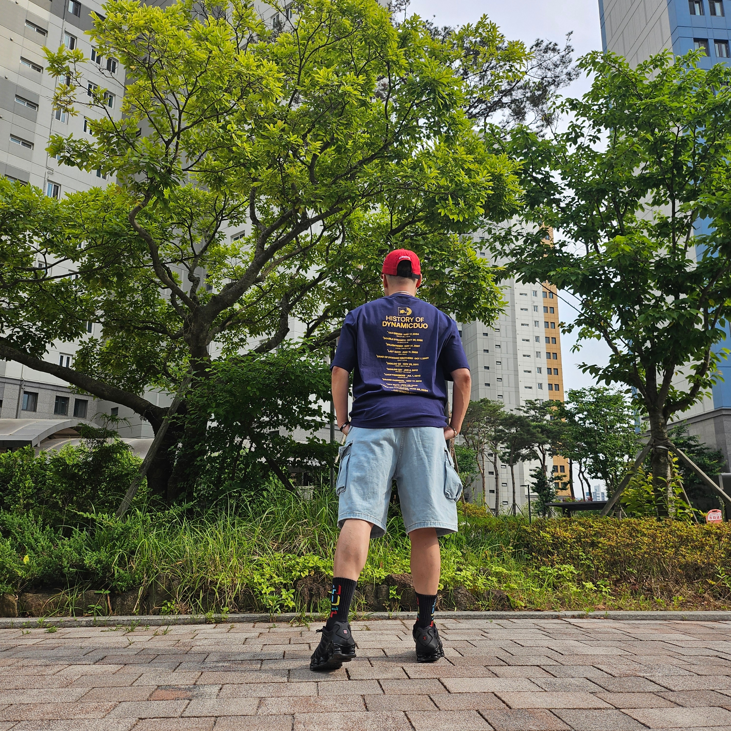 Supreme Seersucker S Logo 6-Panel Red - 24SS, (W) Nike Shox TL Black and Max Orange 착용 스타일 - 2