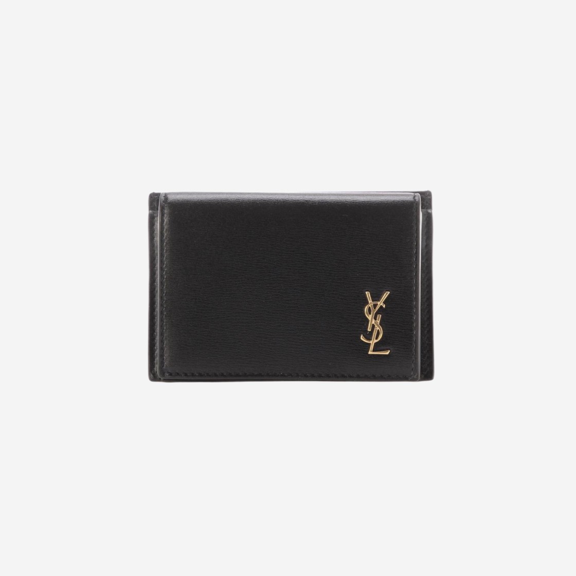 Saint Laurent Tiny Cassandre Card Case Smooth Leather Black 상세 이미지 1