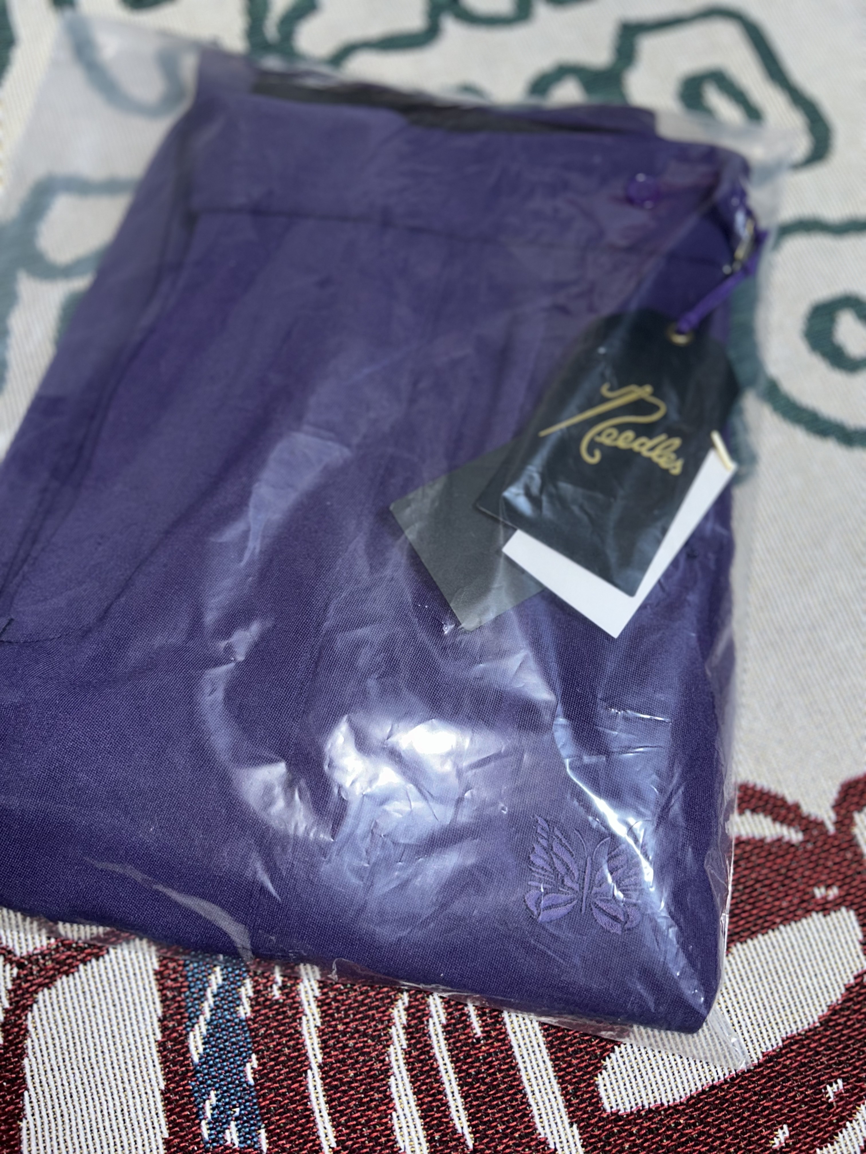 Needles Tucked Side Tab Trouser Poly Dobby Cloth Purple 착용 스타일 - 7