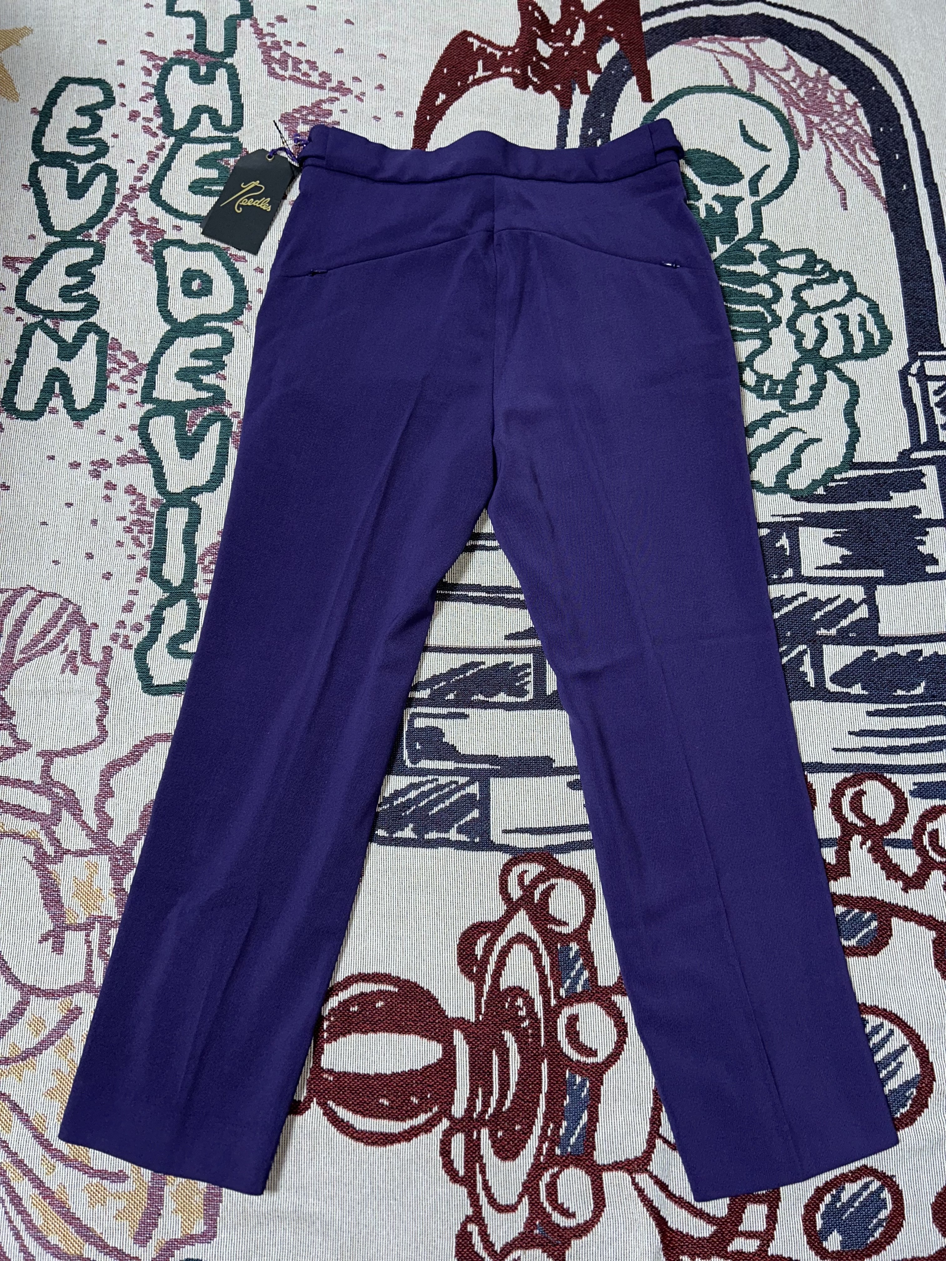 Needles Tucked Side Tab Trouser Poly Dobby Cloth Purple 착용 스타일 - 4