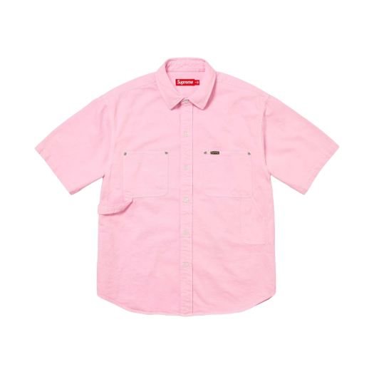 슈프림 루즈핏 숏슬리브 데님 페인터 셔츠 핑크 - 24SS