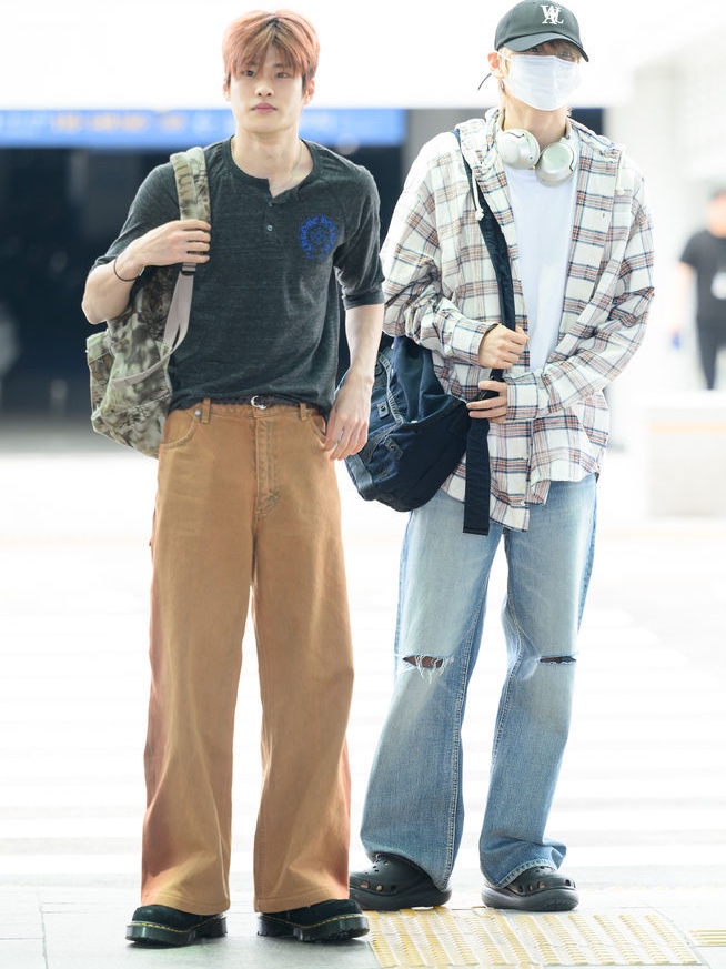 Eckhaus Latta Eckhaus Latta x Unspun Wide Leg Jean Static, Eckhaus Latta Baggy Jean Rust 착용 스타일