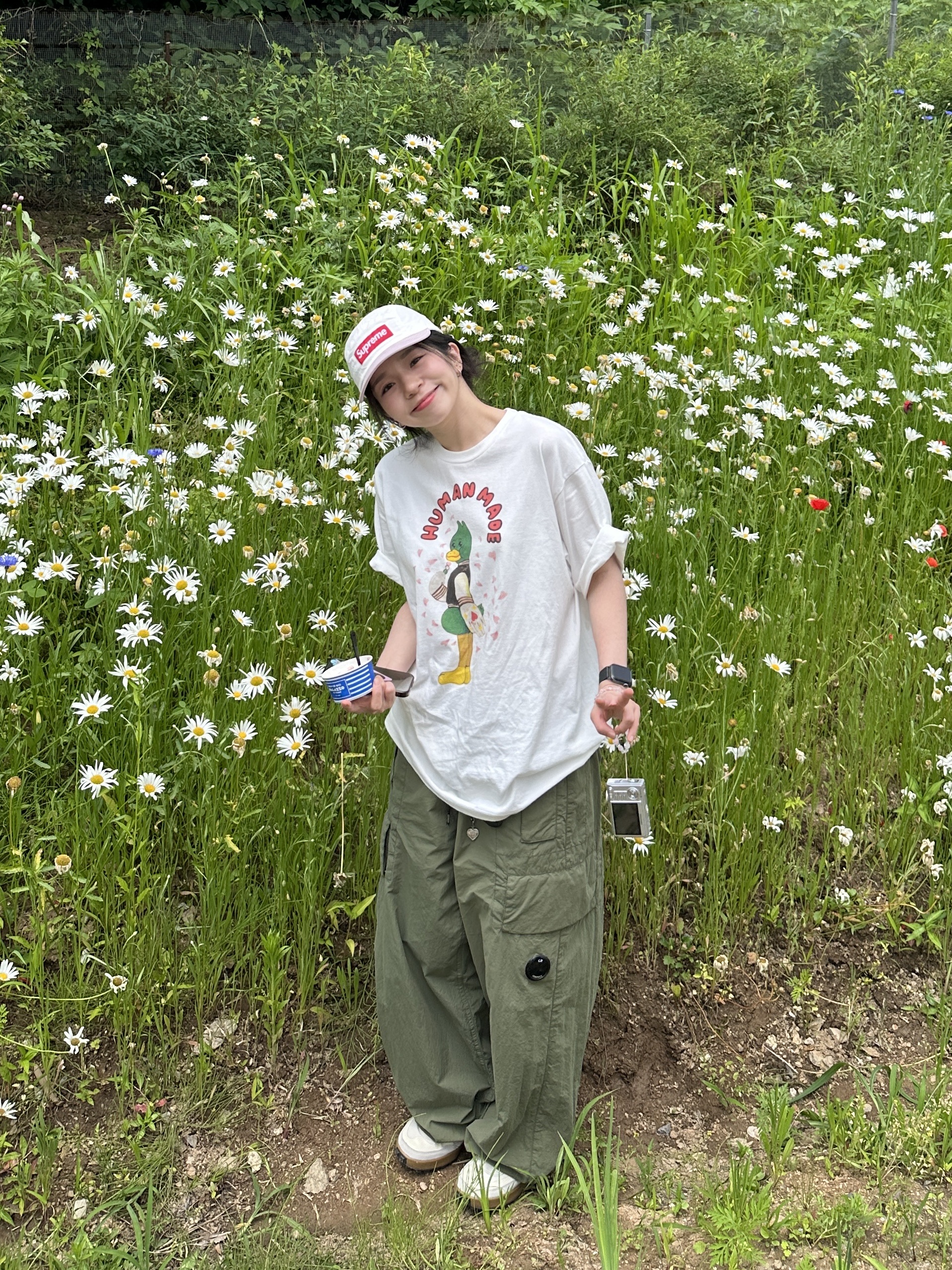 Human Made Keiko Sootome T-shirt #19 White, Nike x Tom Sachs General Purpose Shoe Light Cream 착용 스타일