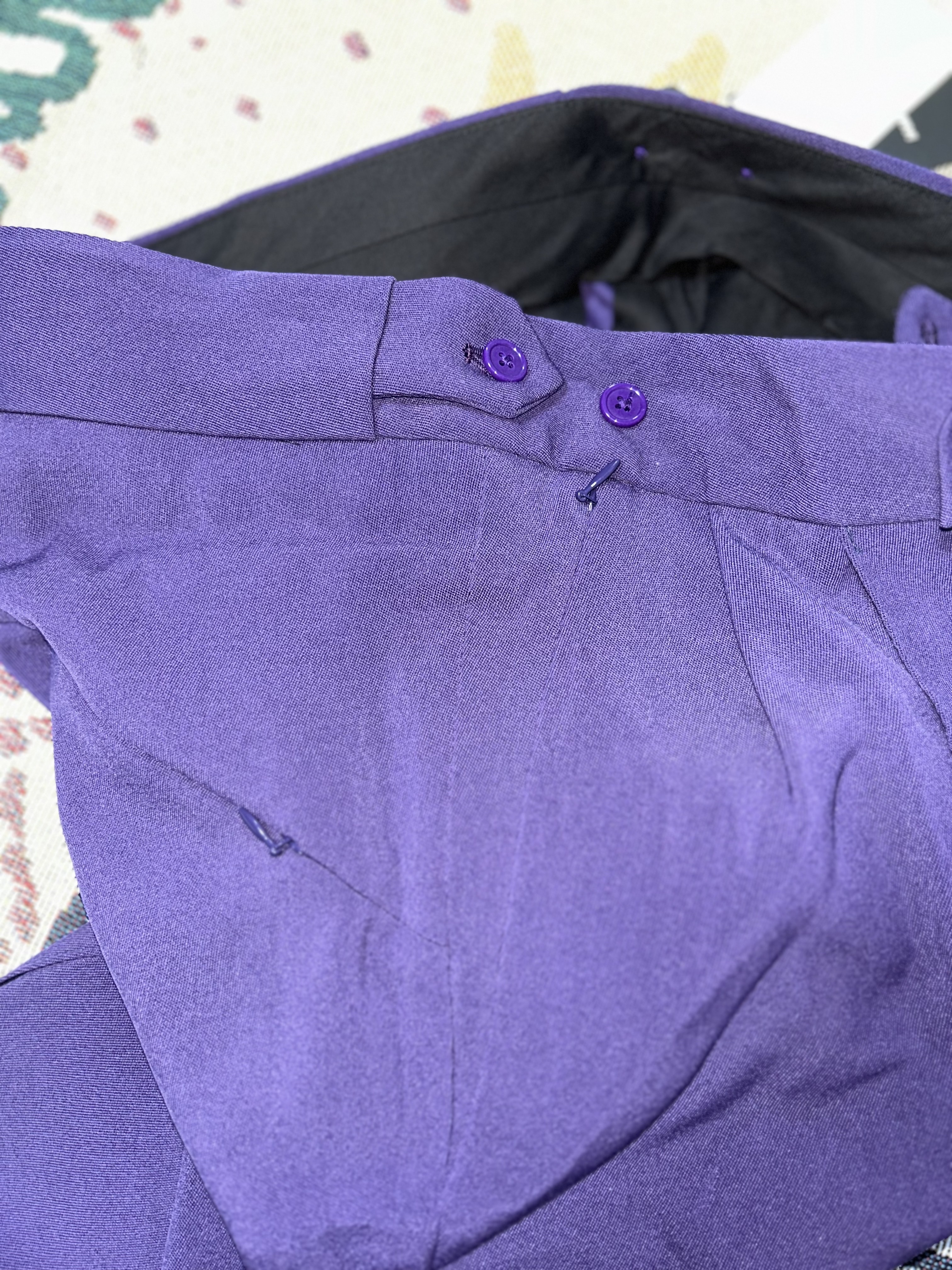 Needles Tucked Side Tab Trouser Poly Dobby Cloth Purple 착용 스타일 - 6