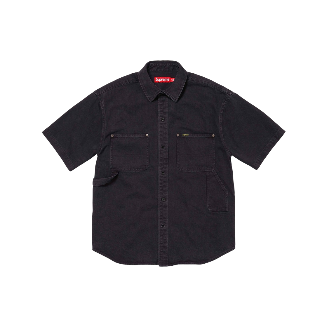 Supreme Loose Fit S/S Denim Painter Shirt Black - 24SS 상세 이미지 1