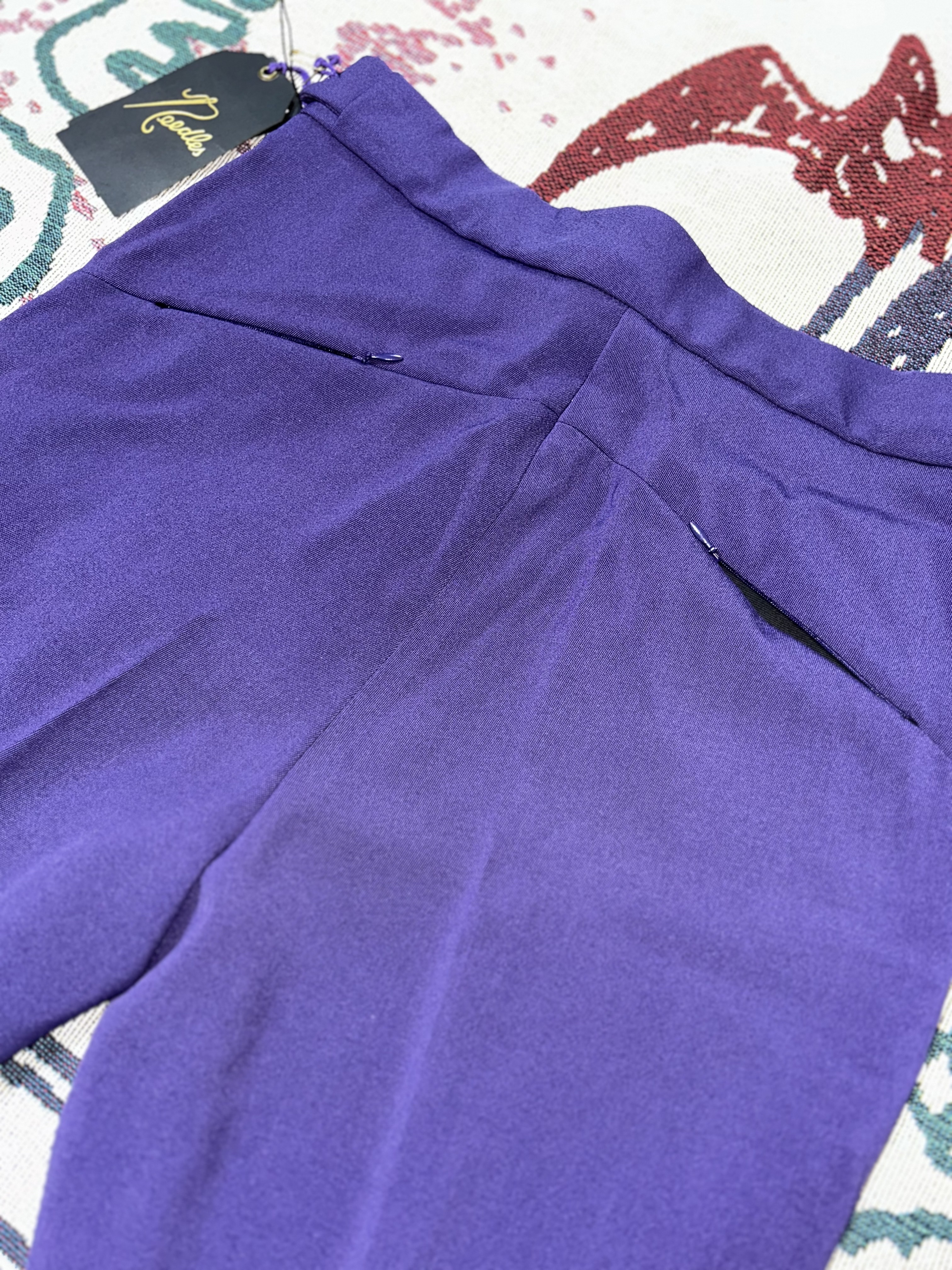 Needles Tucked Side Tab Trouser Poly Dobby Cloth Purple 착용 스타일 - 5