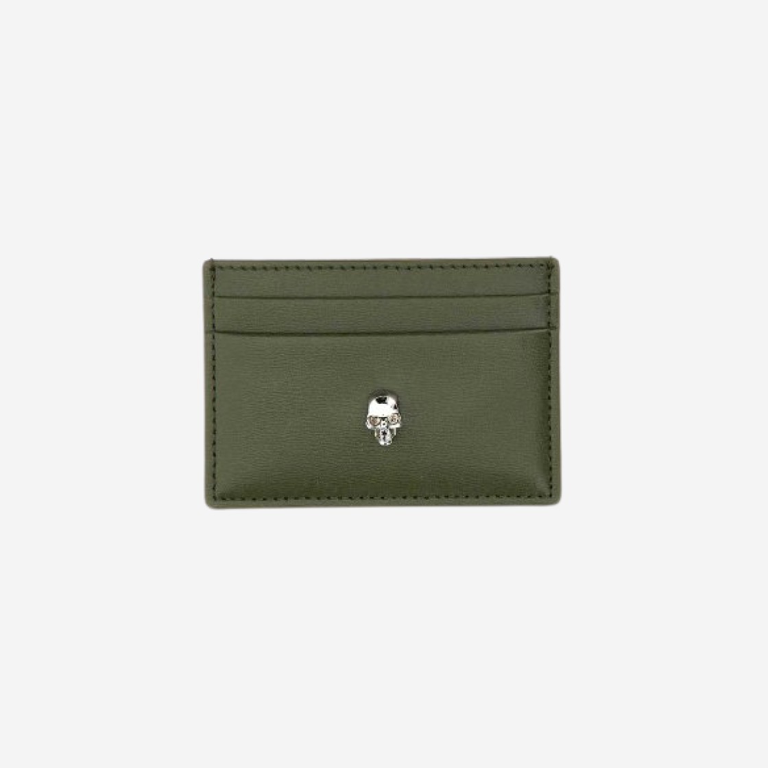 Alexander McQueen Skull Card Holder Khaki 상세 이미지 1