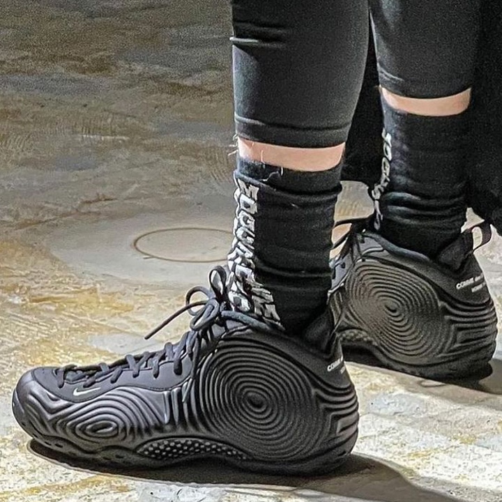 Nike x Comme des Garcons Homme Plus Air Foamposite One Black, Nike x Comme des Garcons Homme Plus Air Foamposite One White 착용 스타일 - 3