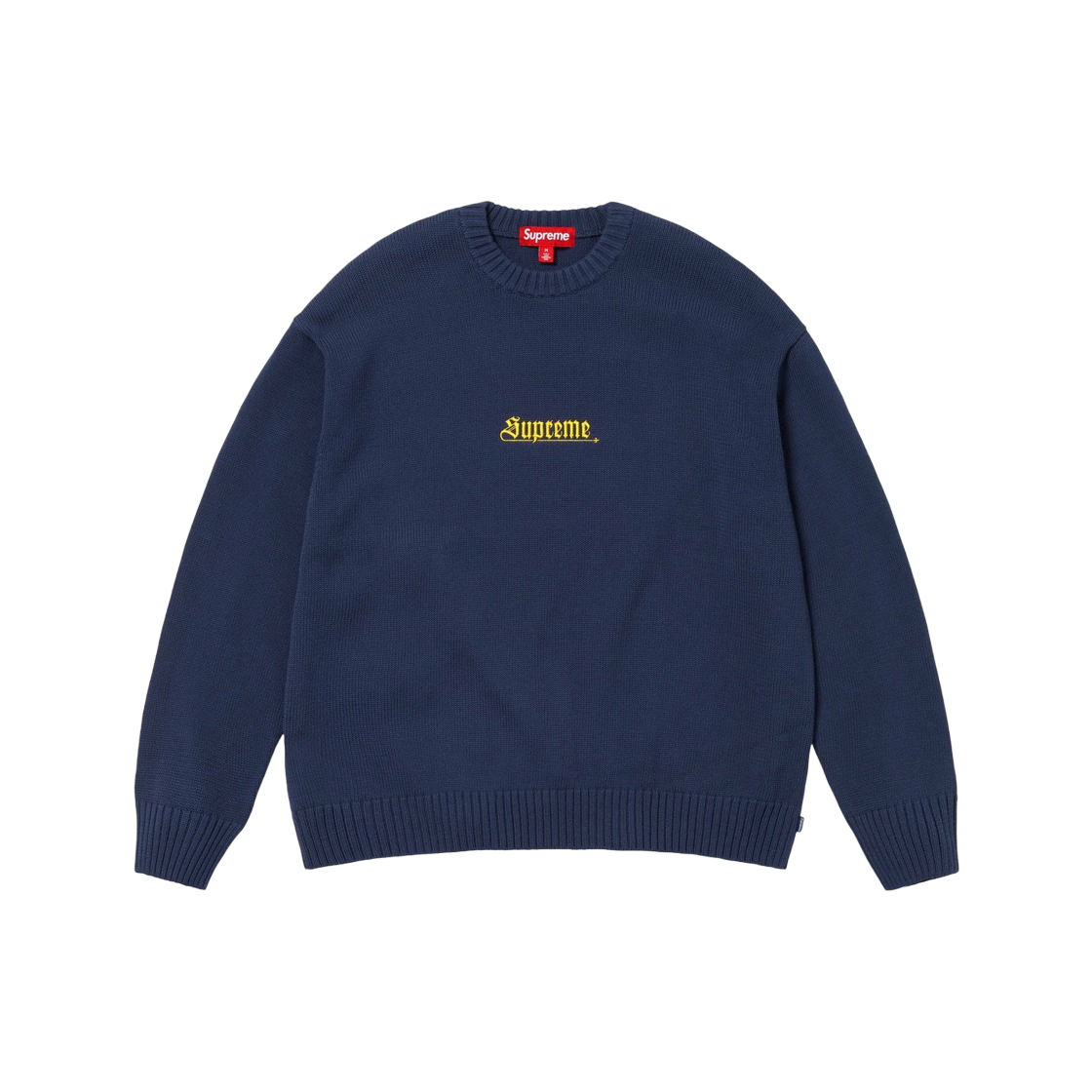 Supreme Old English Sweater Navy - 24SS 상세 이미지 1