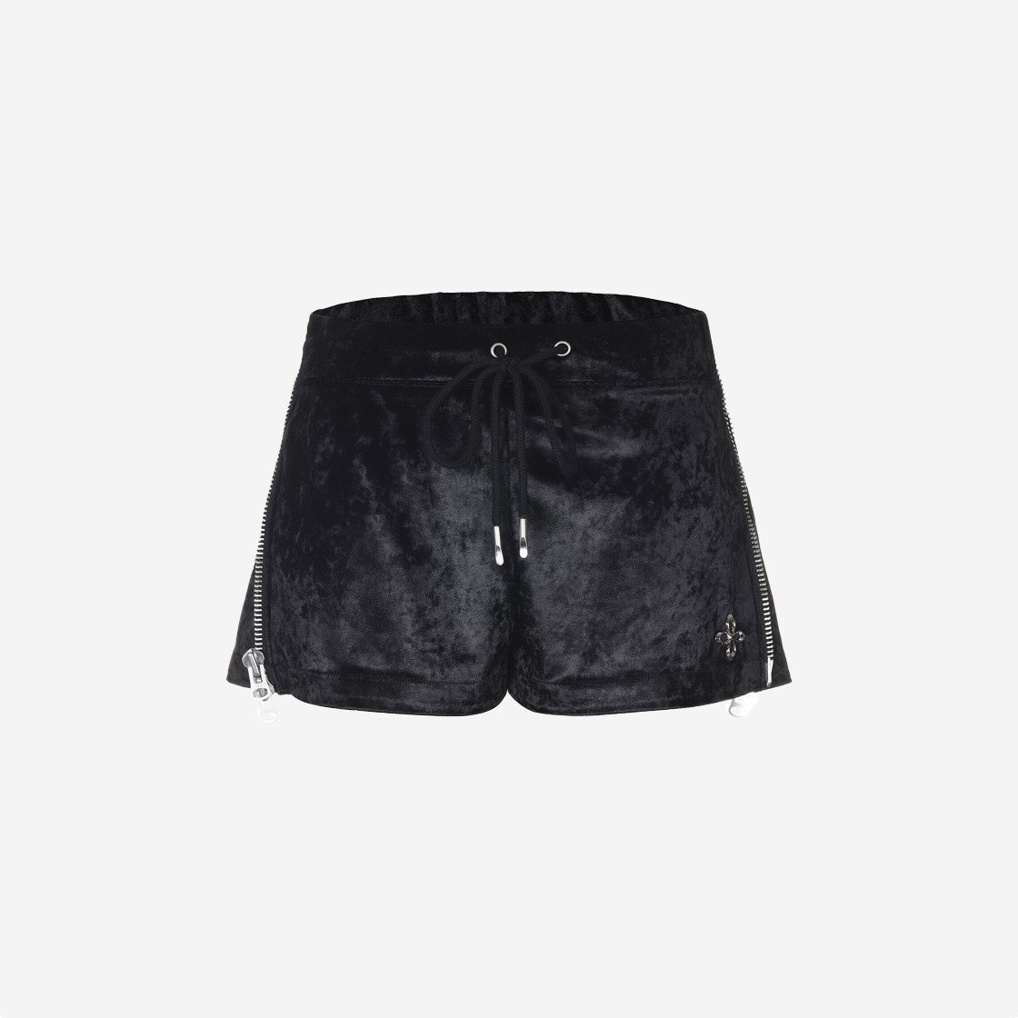 Surgery Side Zip Velvet Track Micro Shorts Black 상세 이미지 1