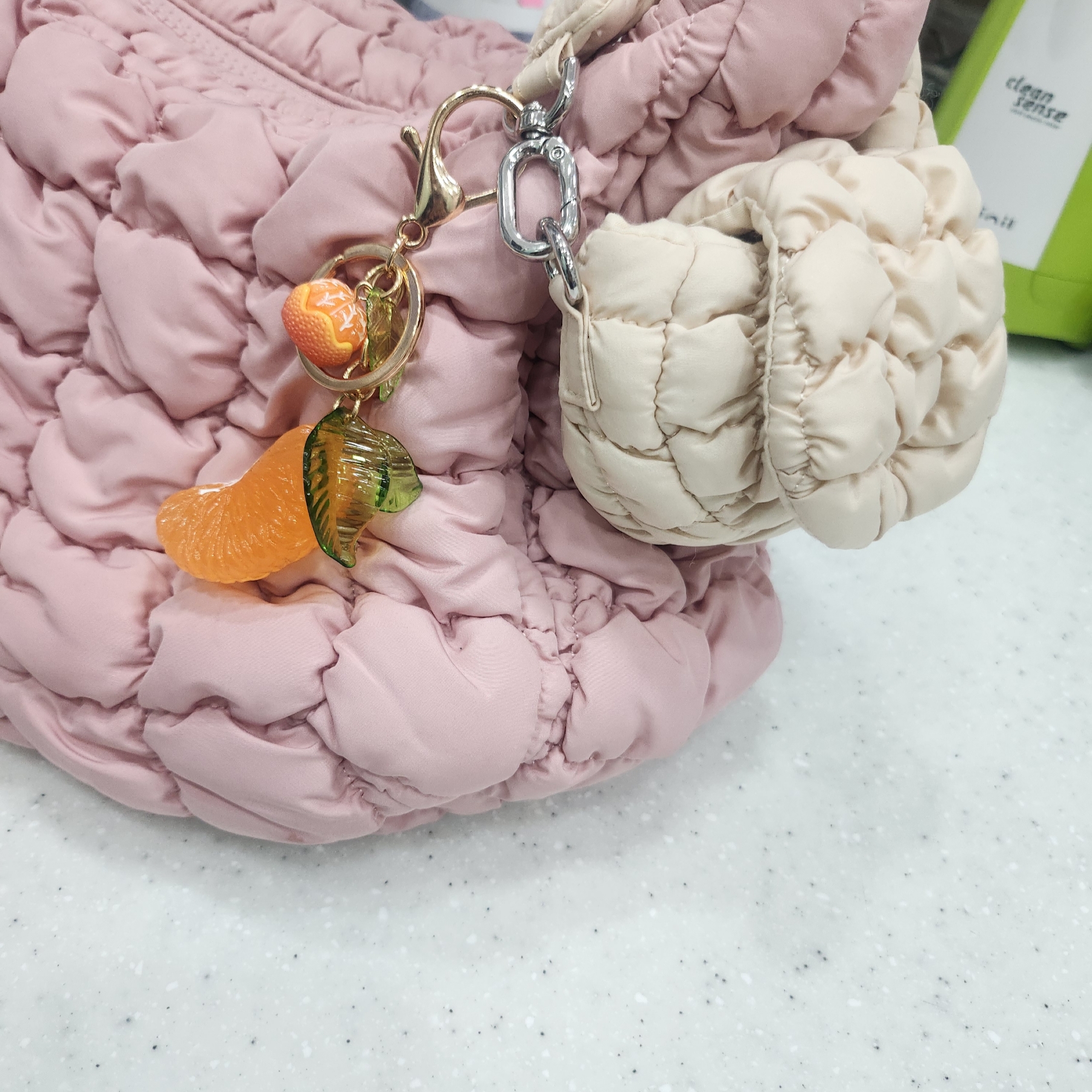 COS Quilted Mini Bag Pink 착용 스타일