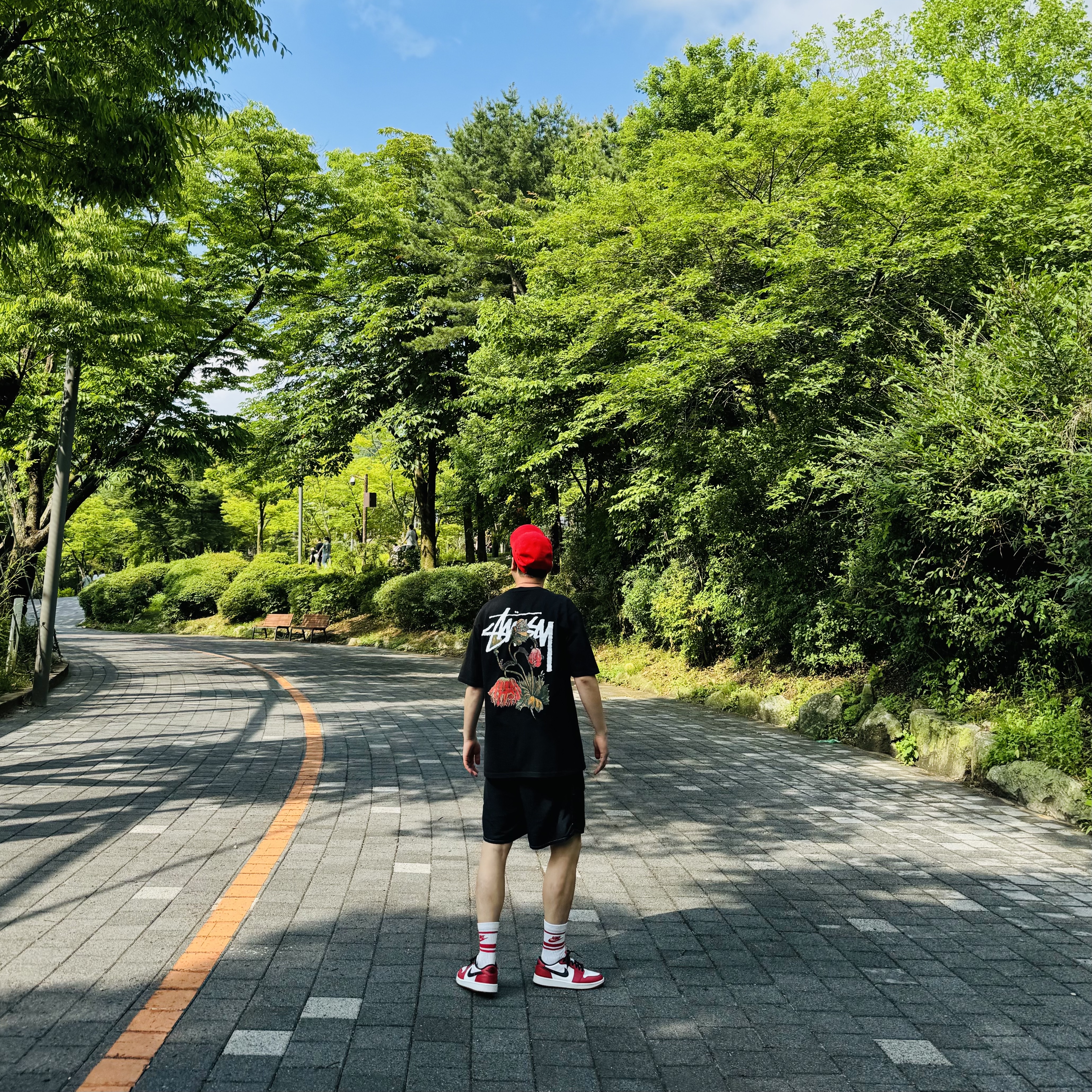 Stussy Withered Flower T-Shirt Black, Jordan 1 Low Golf Chicago 착용 스타일 - 3