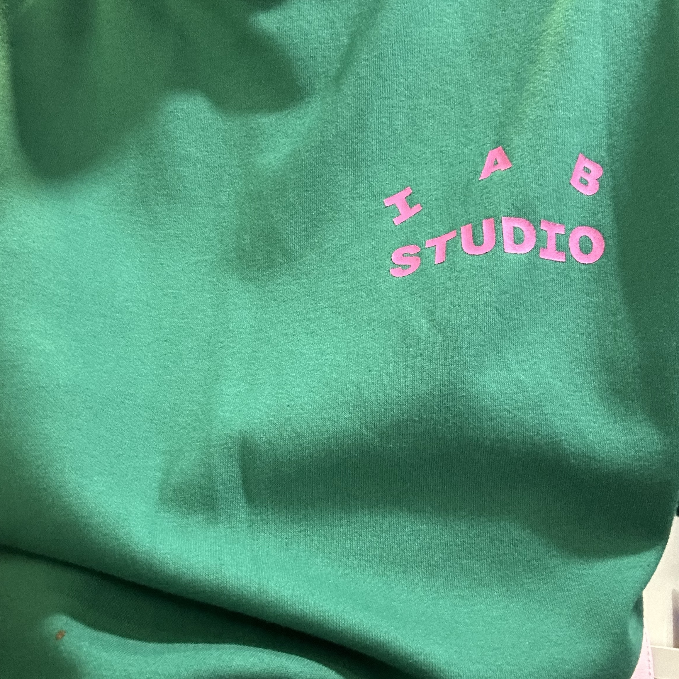 IAB Studio T-Shirt Green Pink 착용 스타일