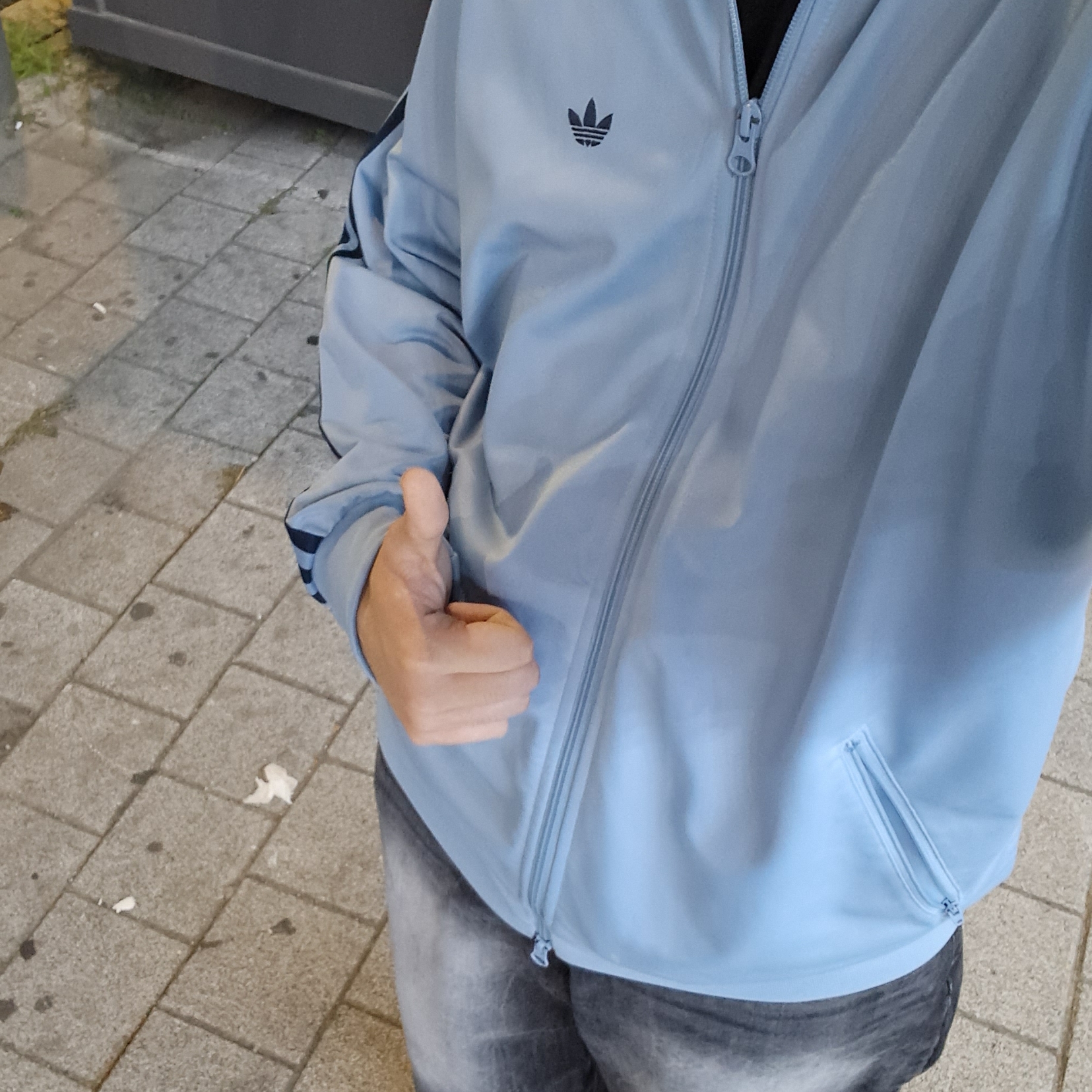 Adidas Beckenbauer Track Top Ambient Sky - KR Sizing 착용 스타일 - 1