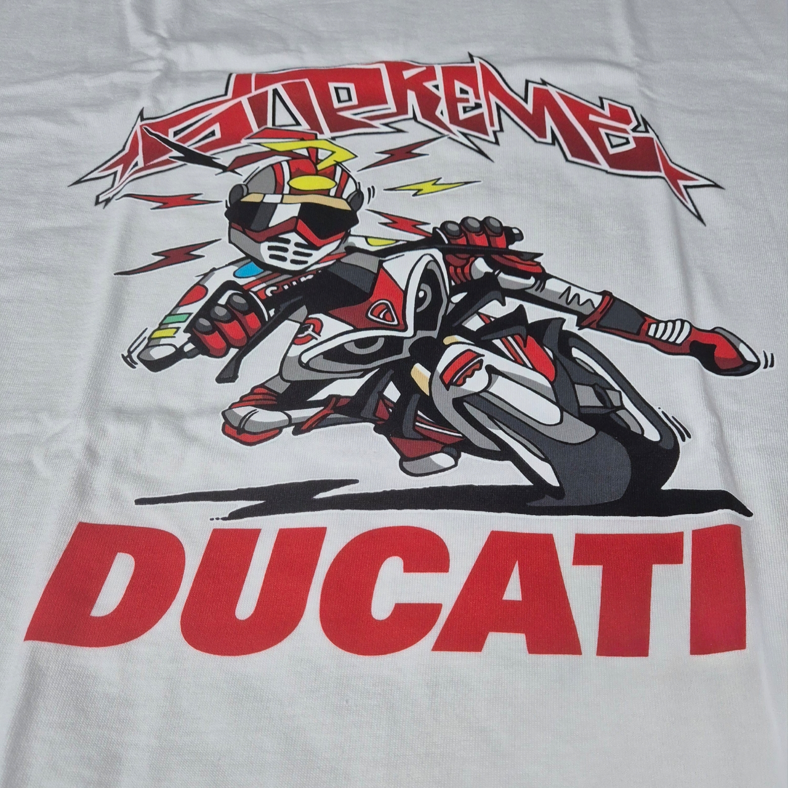Supreme x Ducati Bike T-Shirt White - 24SS 착용 스타일 - 1