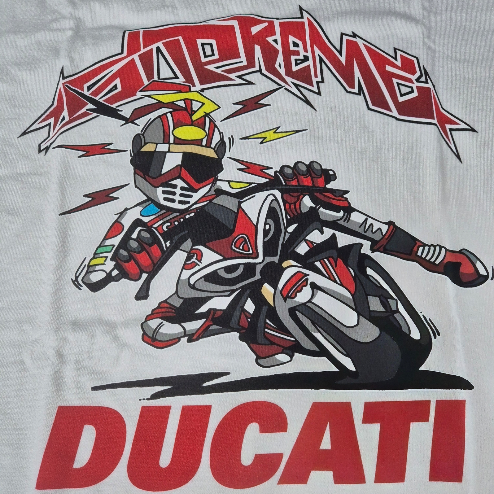 Supreme x Ducati Bike T-Shirt White - 24SS 착용 스타일 - 2