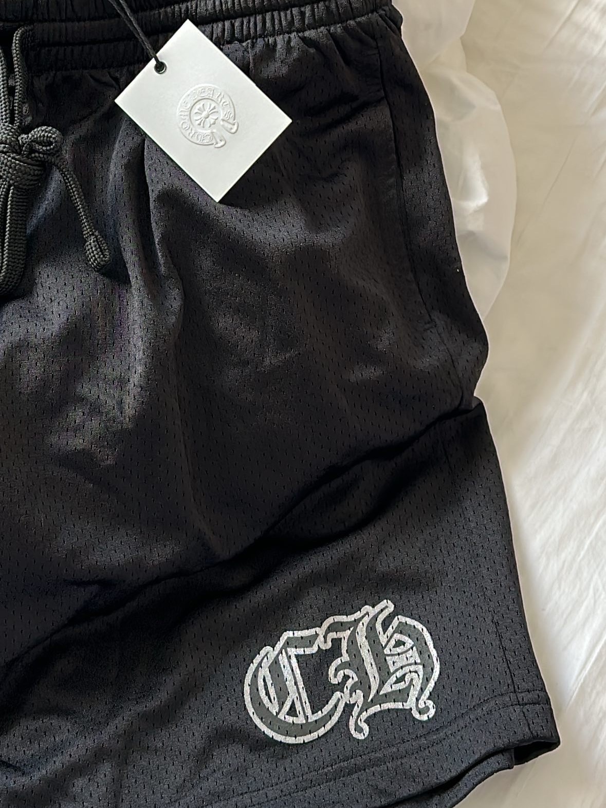 Chrome Hearts Mesh Varsity Shorts Black 착용 스타일