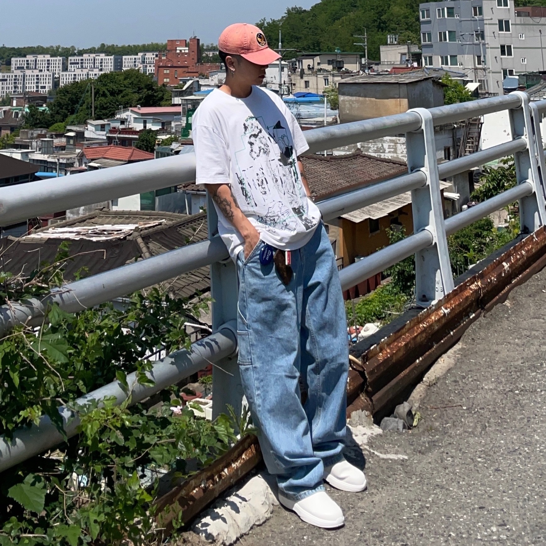 Cav Empt FK Sheet10 T-Shirt White - 23SS 착용 스타일 - 1