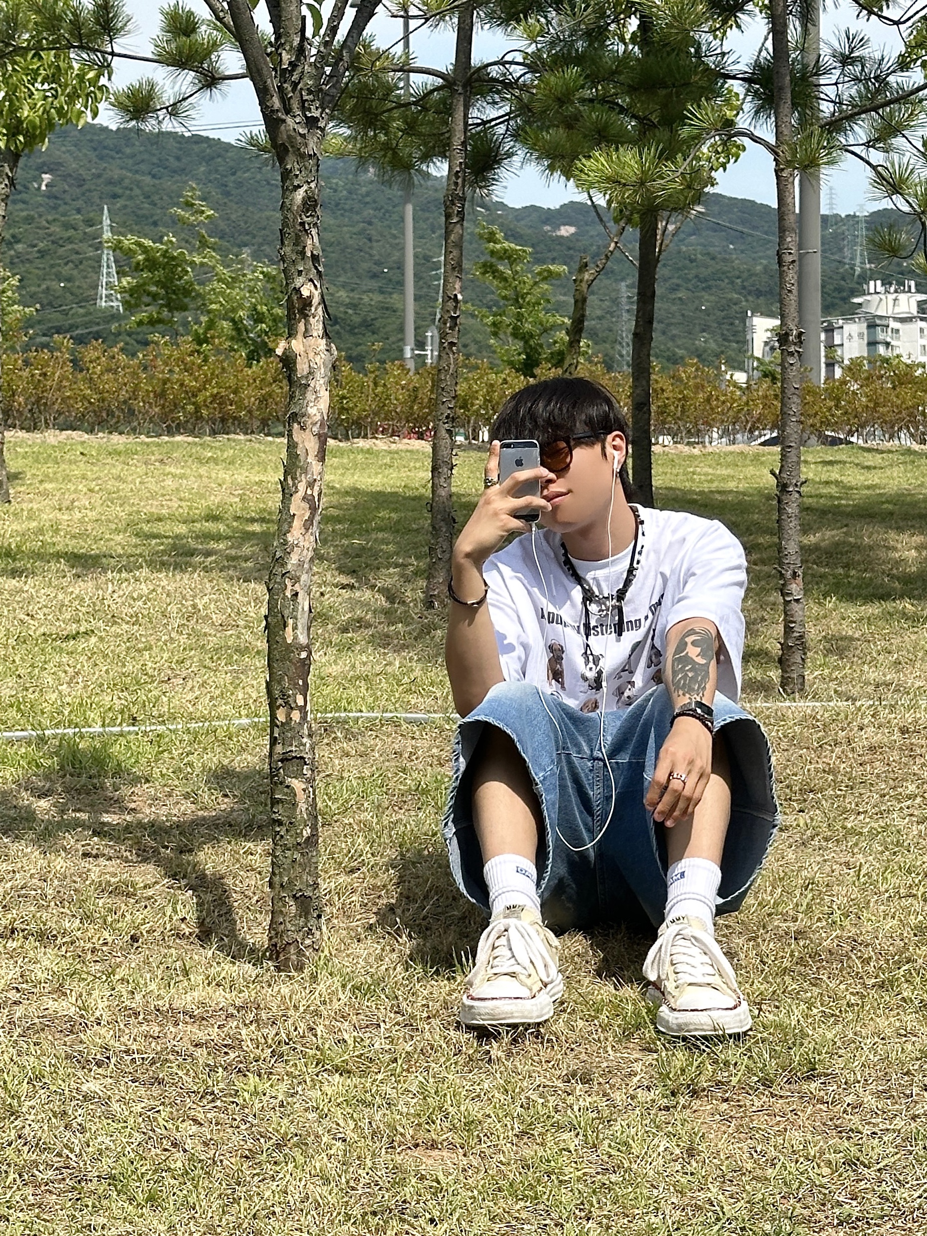 Maison Mihara Yasuhiro Peterson OG Sole Canvas Low-top Sneakers Natural 착용 스타일 - 1