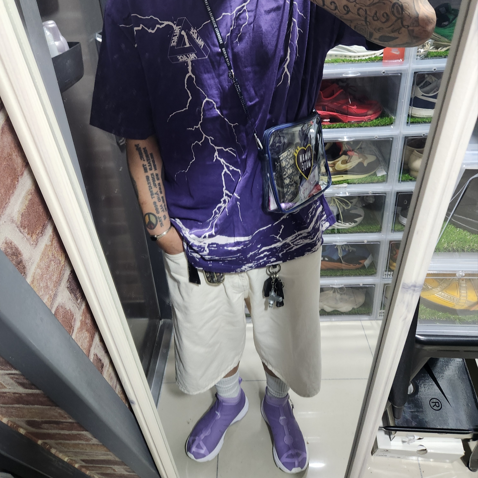 Asics x Vivienne Westwood Gel-Kayano 27 LTX Vapor, Palace Tri-Strike T-Shirt Purple - 21FW 착용 스타일 - 2