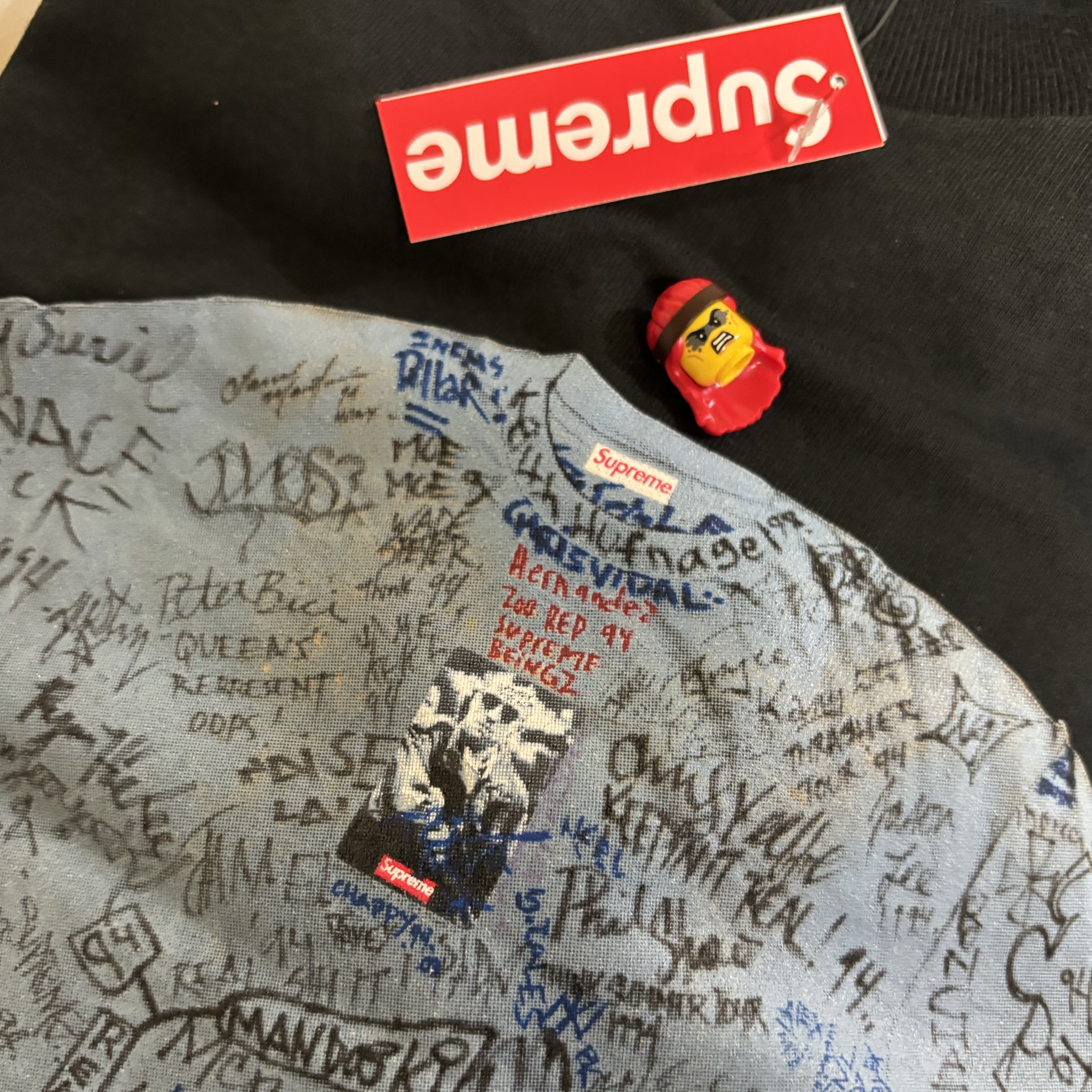 Supreme First T-Shirt Black - 24SS 착용 스타일