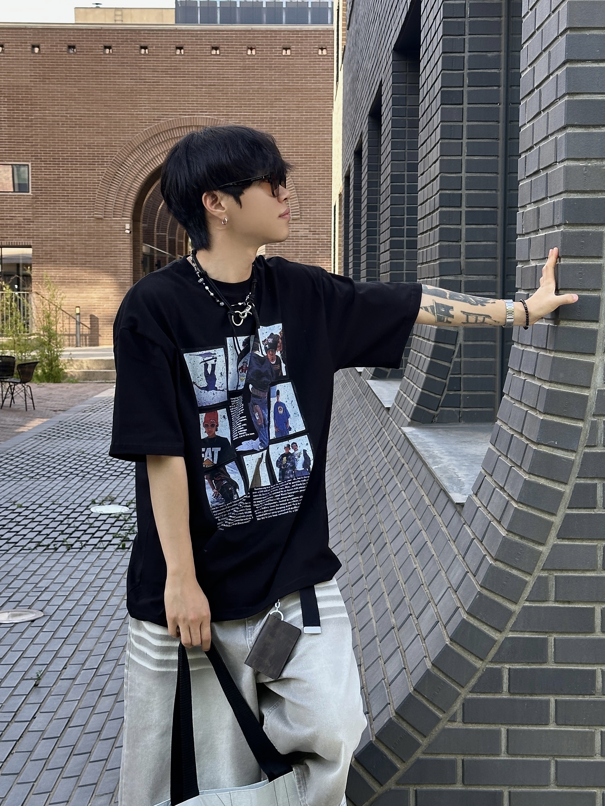 Maison Mihara Yasuhiro Blakey OG Sole Leather Low-top Sneakers White 착용 스타일 - 2