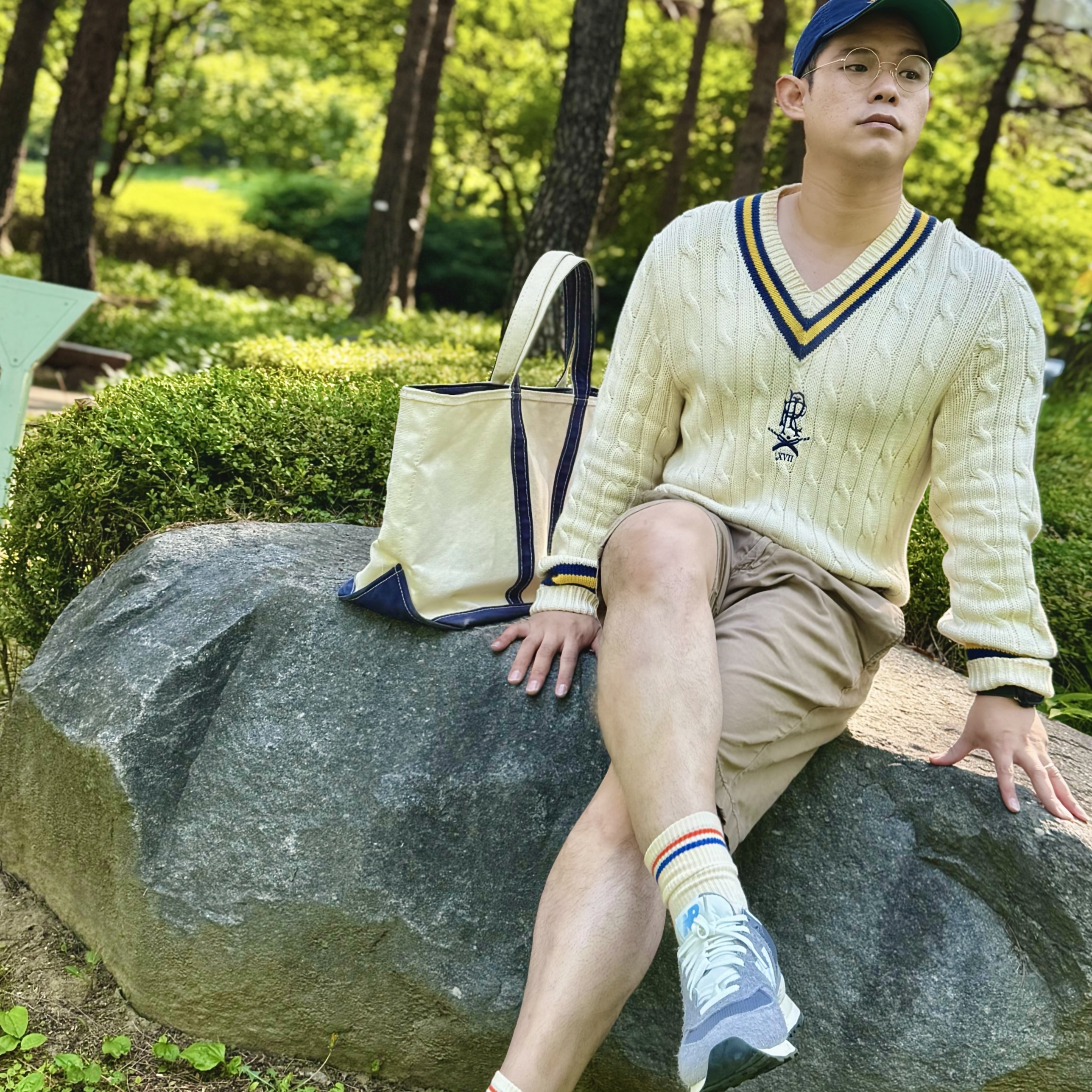 New Balance 574 Heritage Gray, Apple Watch Ultra 2 49mm Titanium Case with Trail Loop M/L Blue Black (Korean Ver.) 착용 스타일 - 5